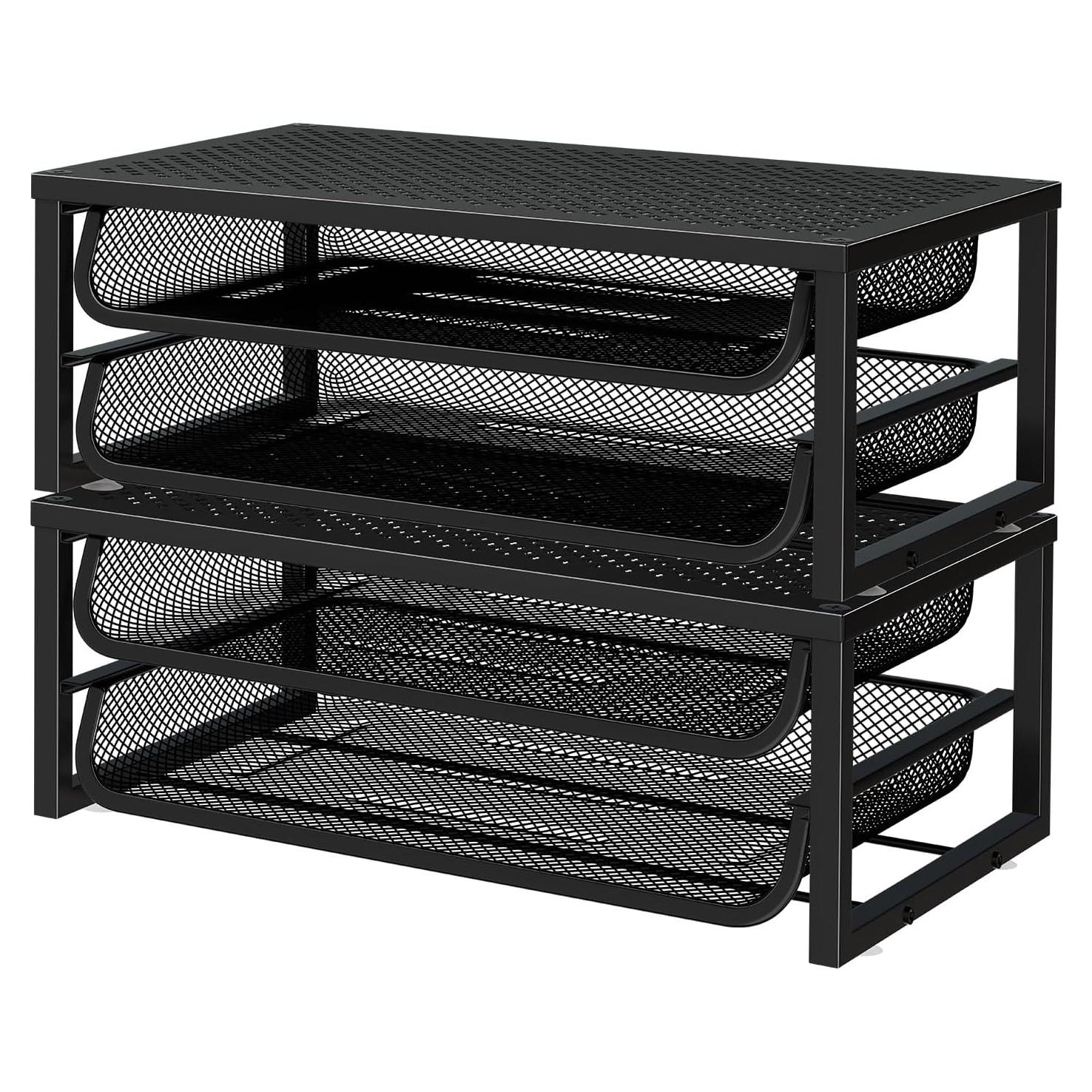 Organizador de Archivos de Escritorio Ekisemio 2 Niveles Metal Negro