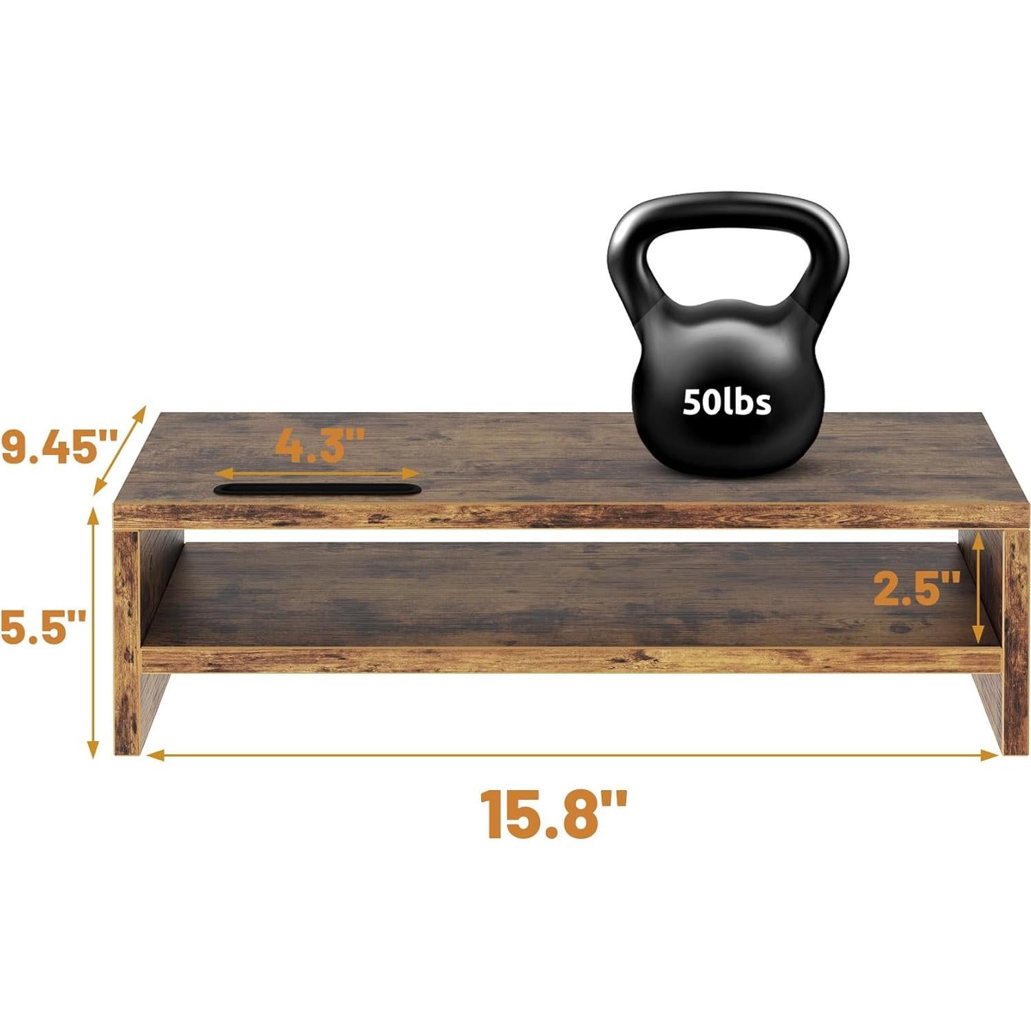 Soporte de Monitor de Madera RAGIFEN 2 Niveles Antideslizante