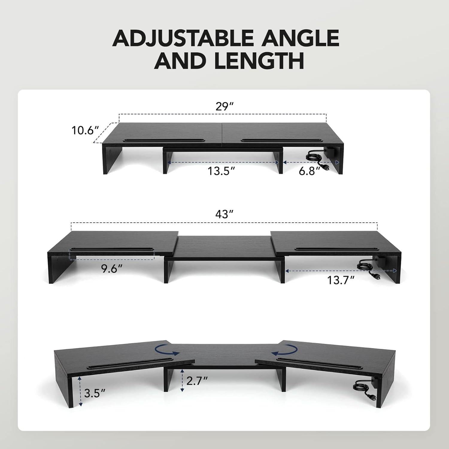 Soporte Doble para Monitor HUANUO con Puertos USB y Ajustes
