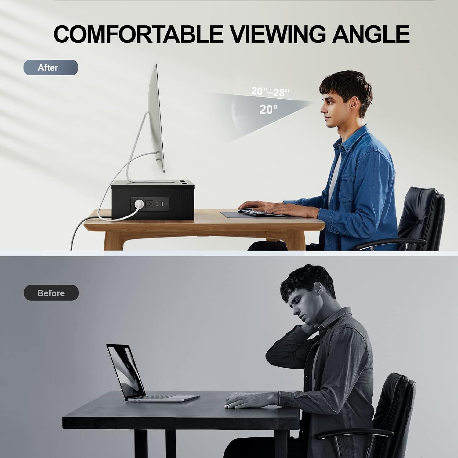 Soporte Doble para Monitor HUANUO con Puertos USB y Ajustes