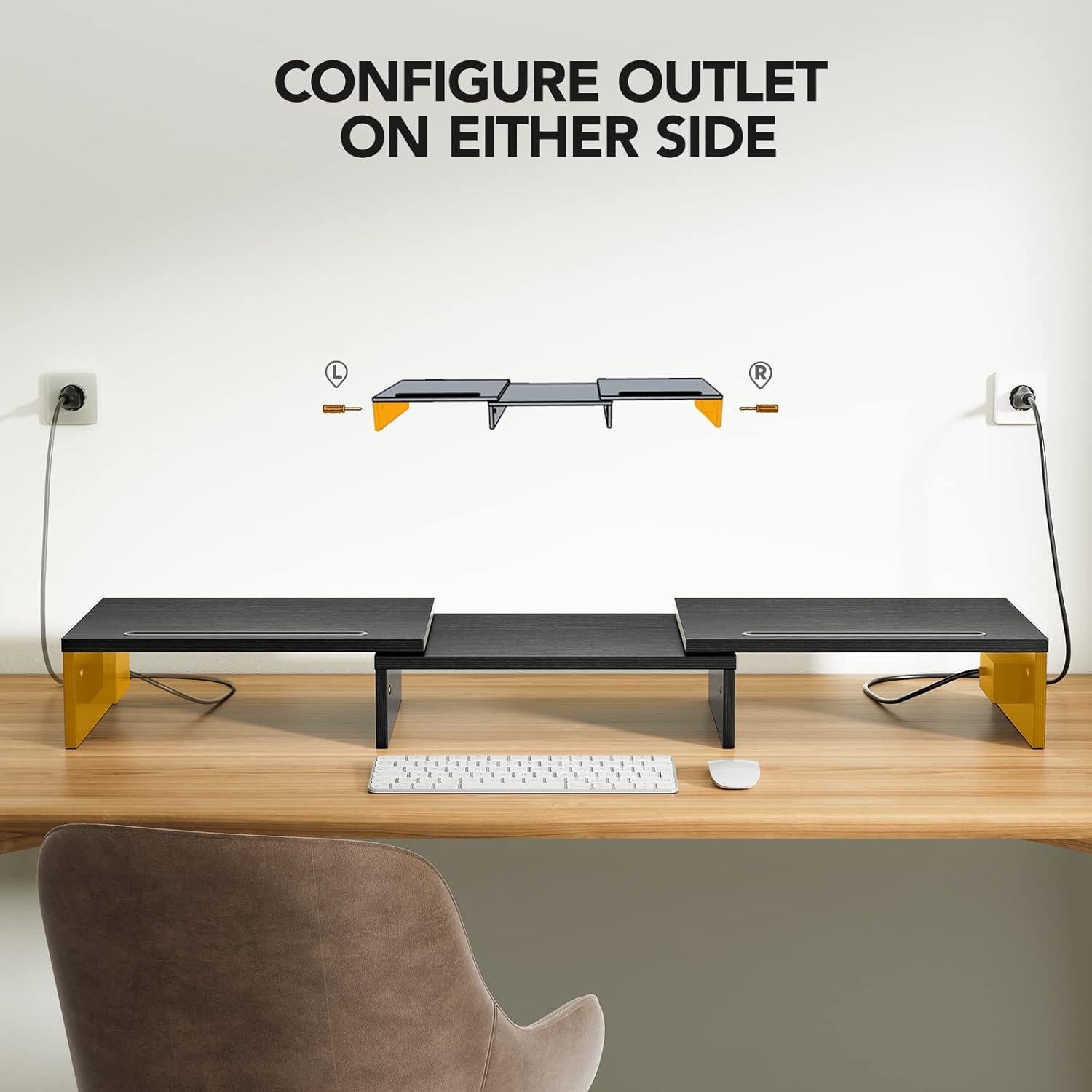 Soporte Doble para Monitor HUANUO con Puertos USB y Ajustes