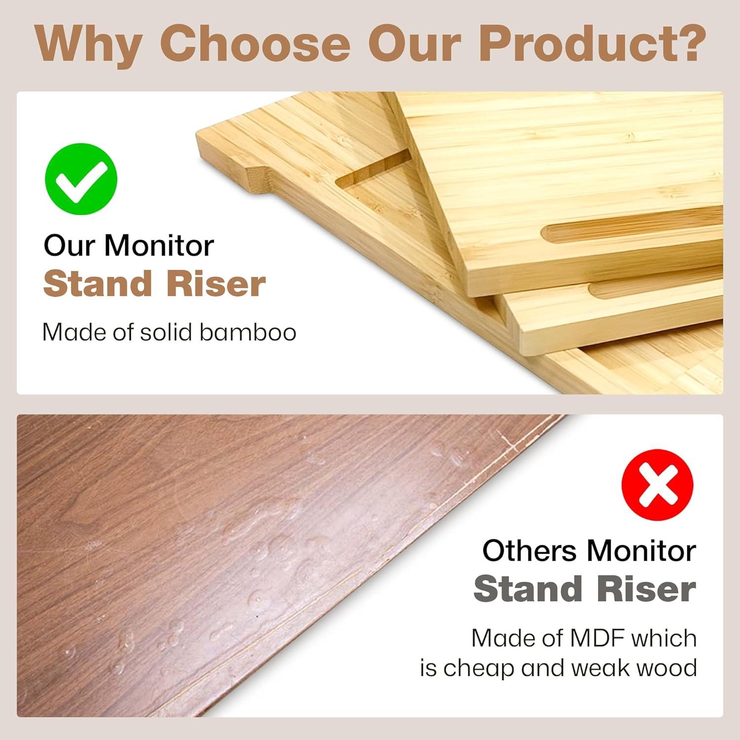 Soporte Doble Monitor Madera Sólida CeraScape Ajustable 60-91 cm