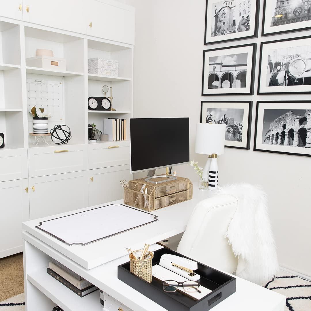 Soporte para Monitor Blu Monaco Dorado con Cajones 2 en 1