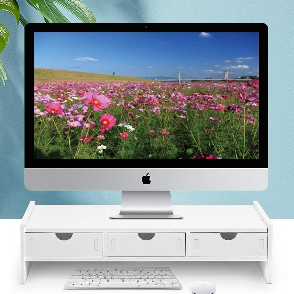 Soporte para Monitor Valen Blanco con 3 Cajones Organizadores