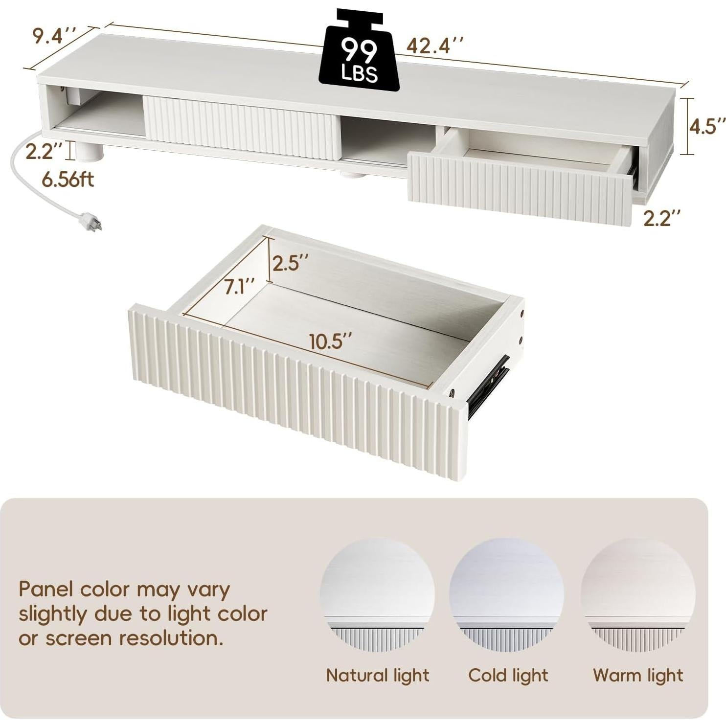 Soporte Doble Monitor Artswish Blanco 107.7 cm con Cajón
