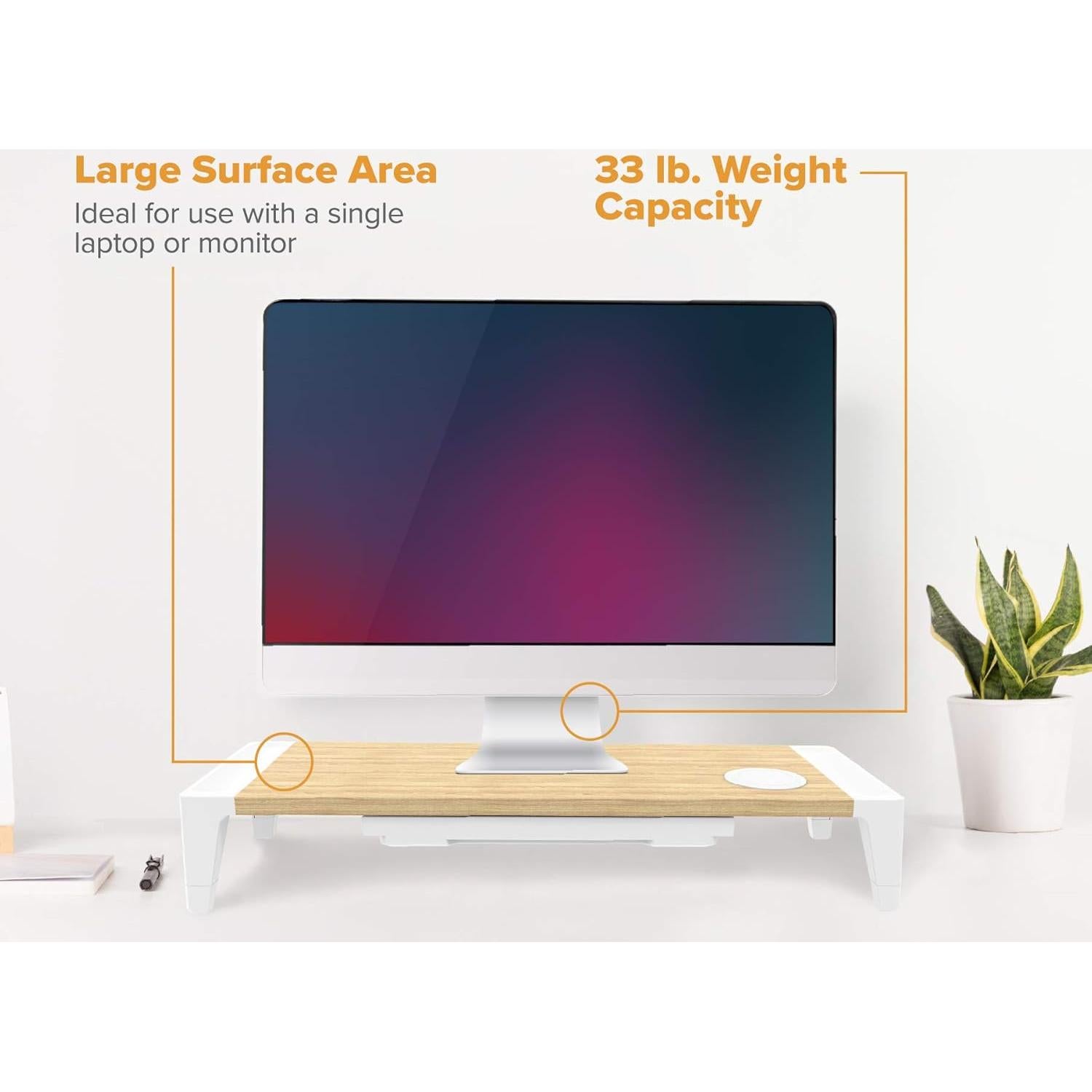 Soporte de Monitor Bostitch de Madera con Carga Inalámbrica