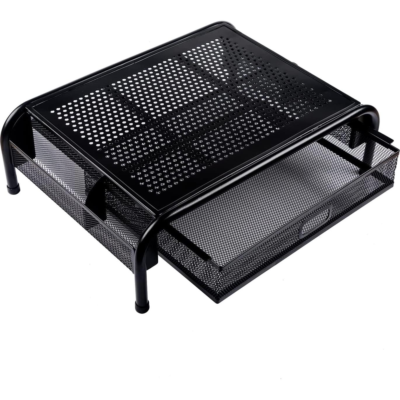 Soporte de Monitor de Malla Metálica Mr. Pen con Cajón Extraíble