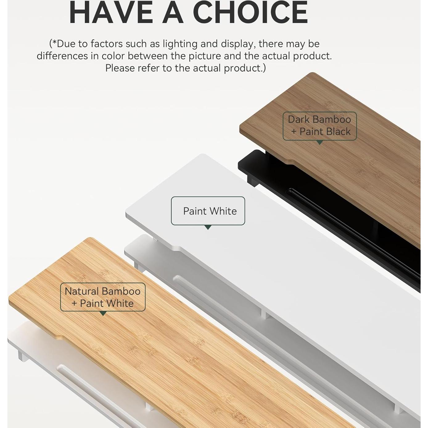 Soporte Elevador para Monitor Doble 108 cm Bambú Natural