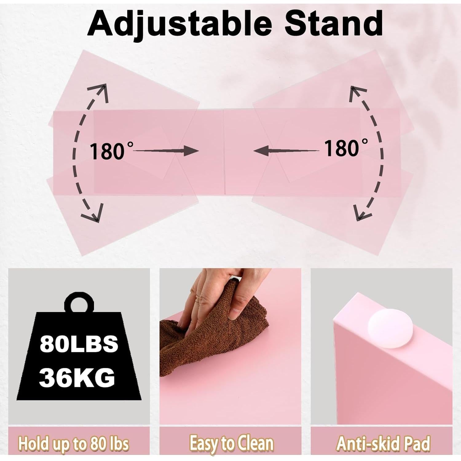 Soporte Elevador Doble para Monitor TEAMIX Rosa Ajustable 94 cm