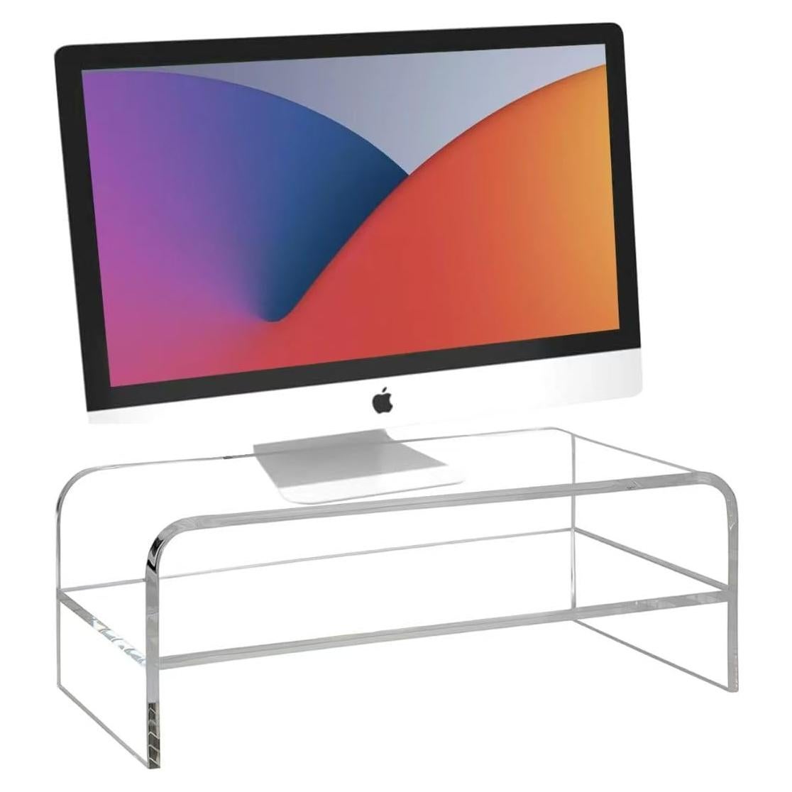 Soporte Elevador de Monitor Acrílico 2 Niveles 40.6x20.3 cm