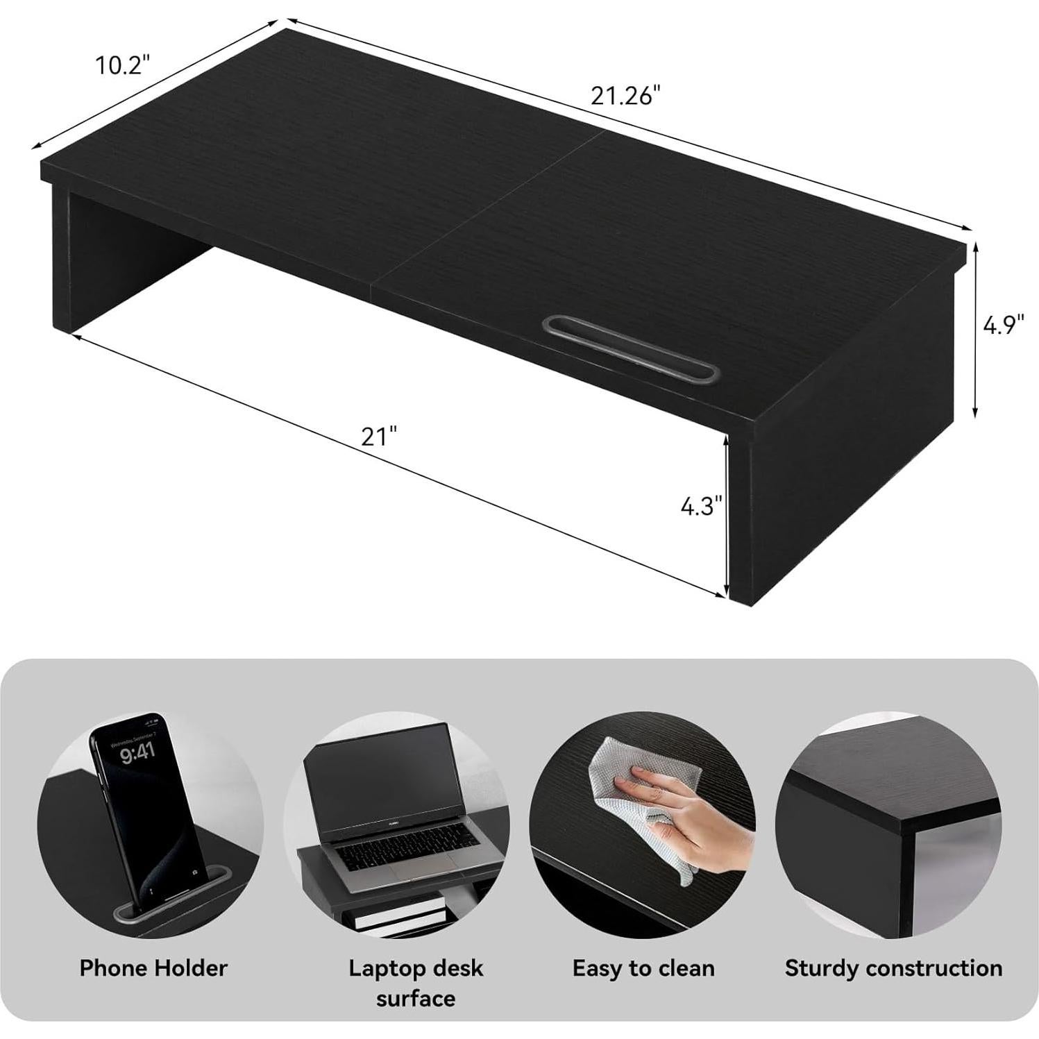 Soporte para Monitor Qupui 54x26cm con Soporte para Teléfono