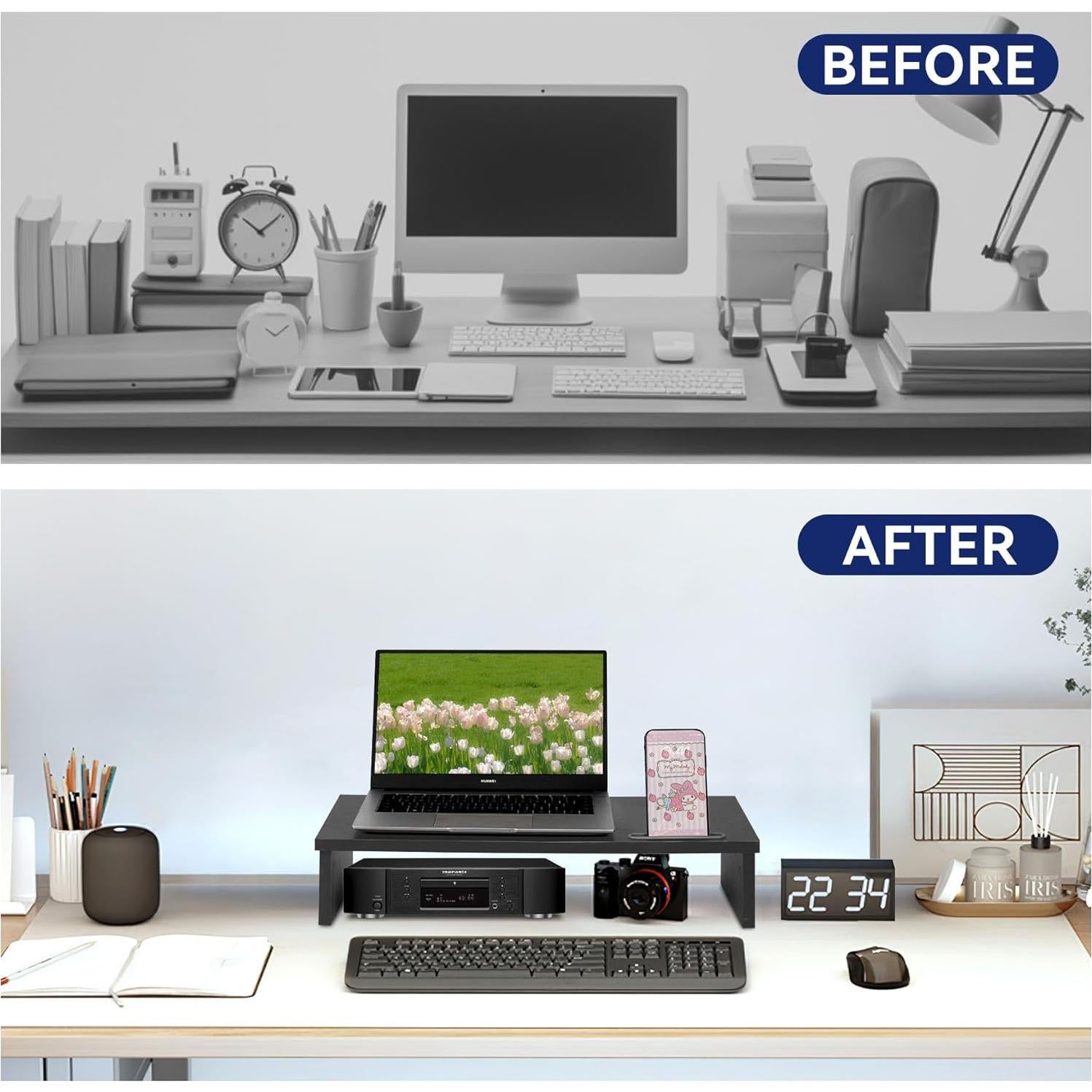 Soporte para Monitor Qupui 54x26cm con Soporte para Teléfono