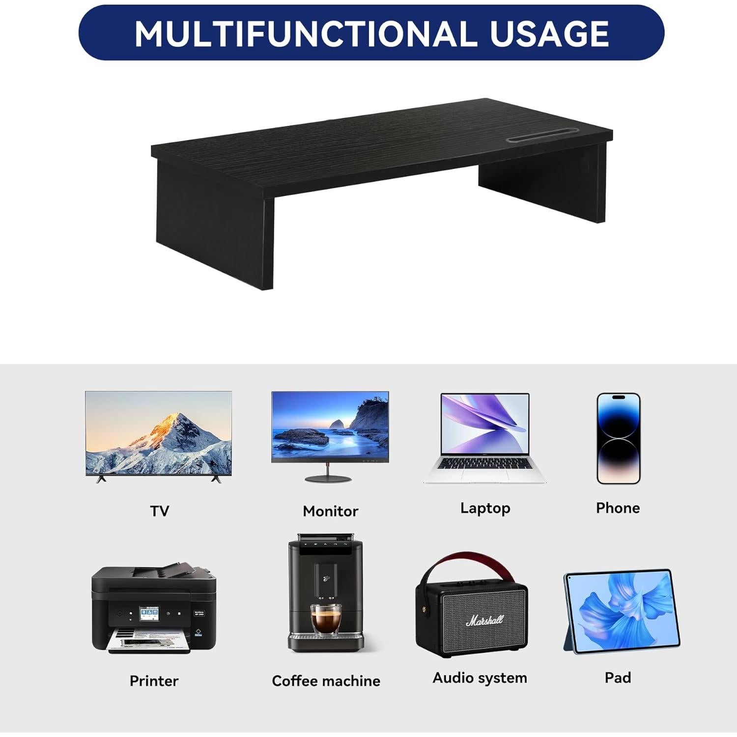 Soporte para Monitor Qupui 54x26cm con Soporte para Teléfono