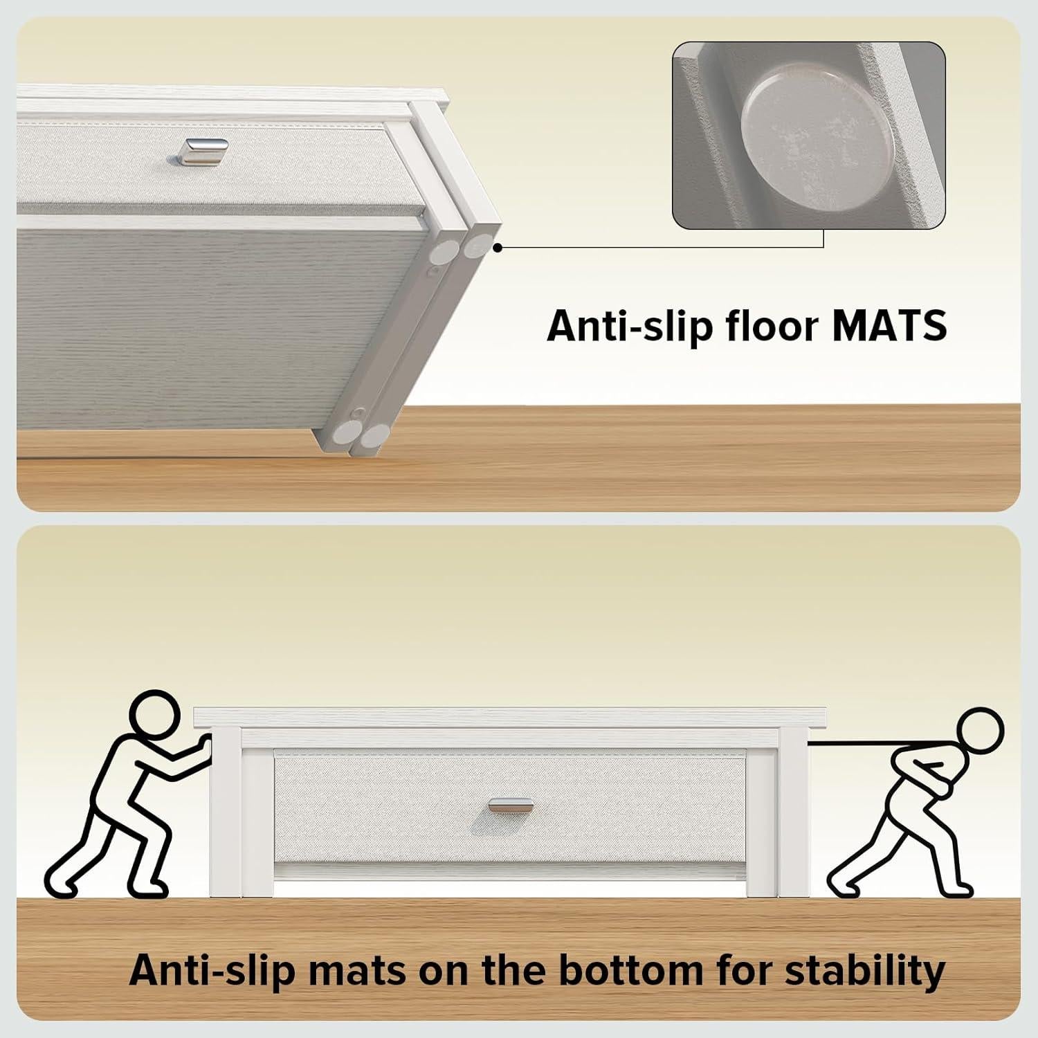 Soporte Doble Monitor WOHOMO Blanco con Cajón Organizador
