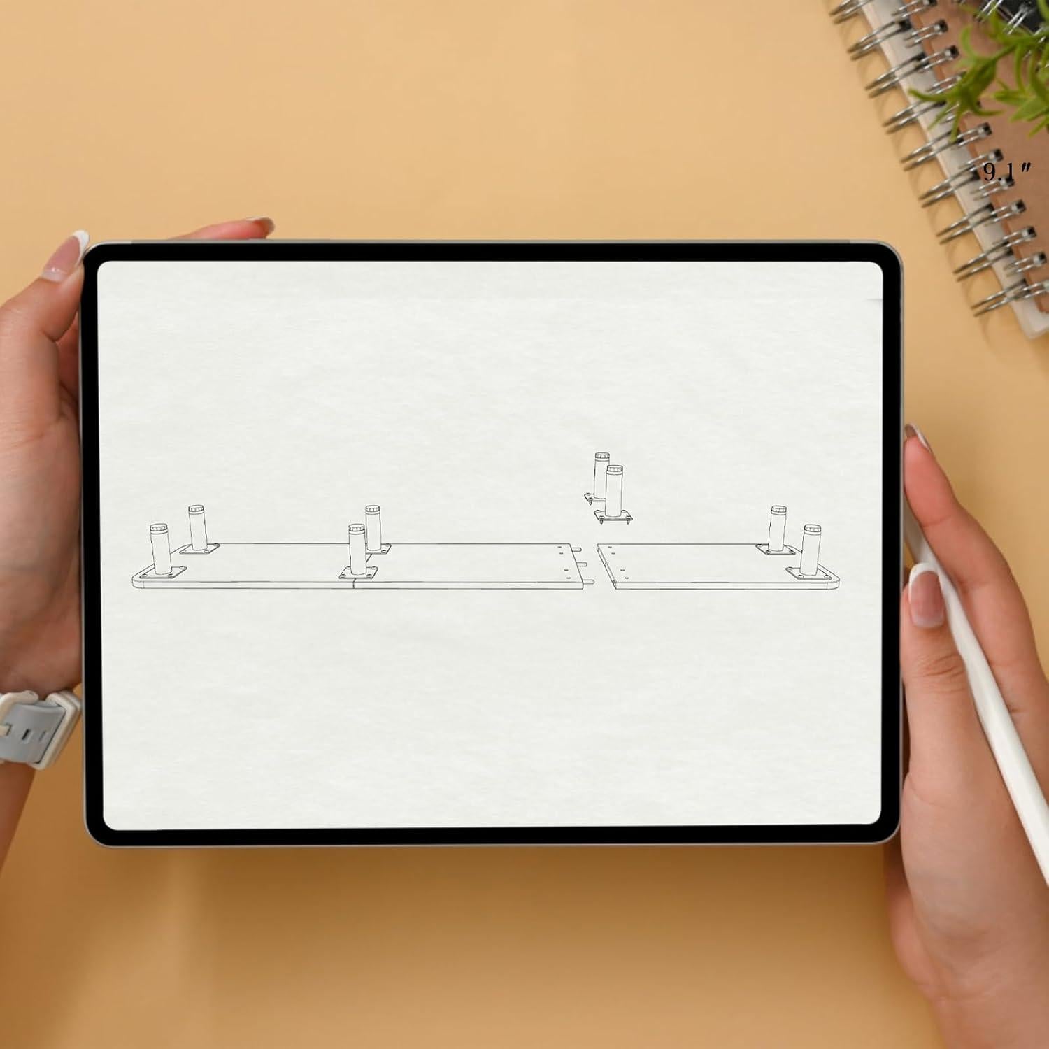 Soporte Elevador para Doble Monitor WEGASTU 111.1 cm Negro