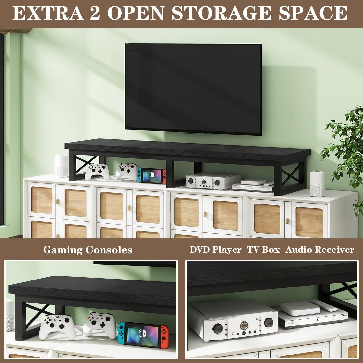 Soporte de TV IBUYKE Grande 32-60" con Almacenamiento Negro