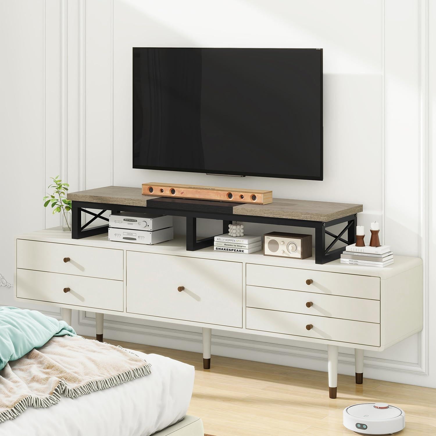 Soporte de TV IBUYKE Grande 32-60" con Almacenamiento Negro