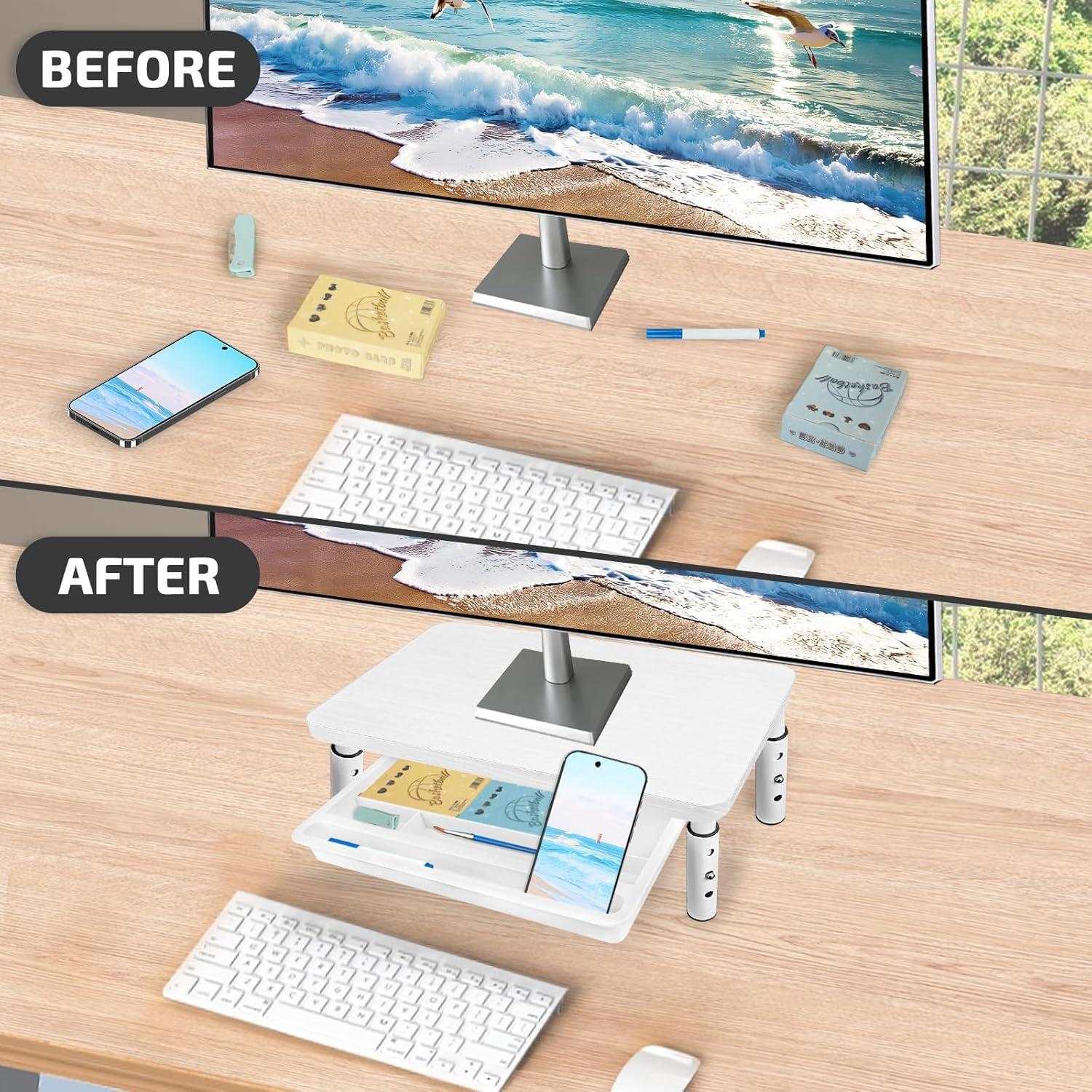 Soporte para Monitor BEHEY Ajustable Blanco 36.83 cm Ergonómico