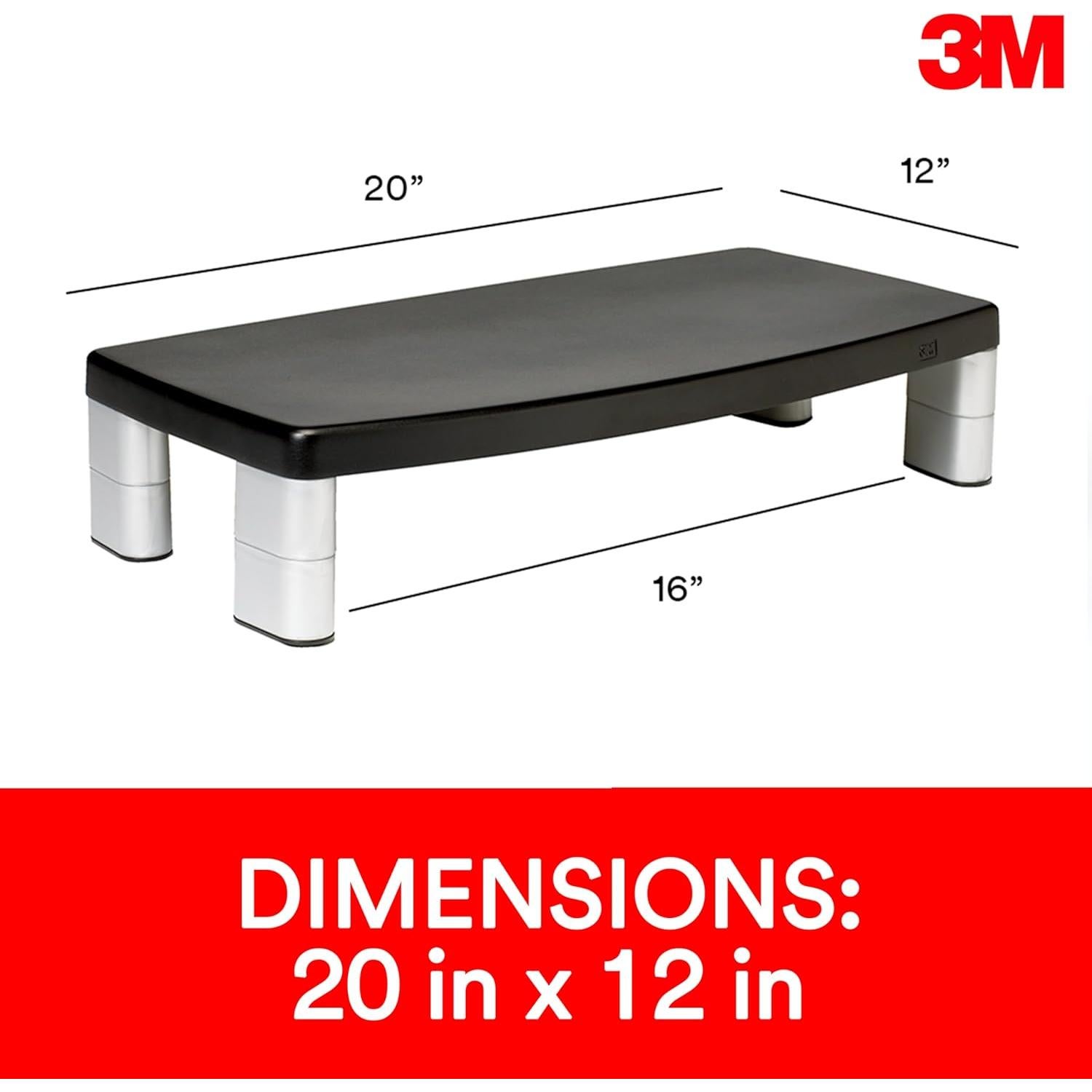 Soporte de Monitor Ajustable 3M MS90B, Extra Ancho, 40.64 cm