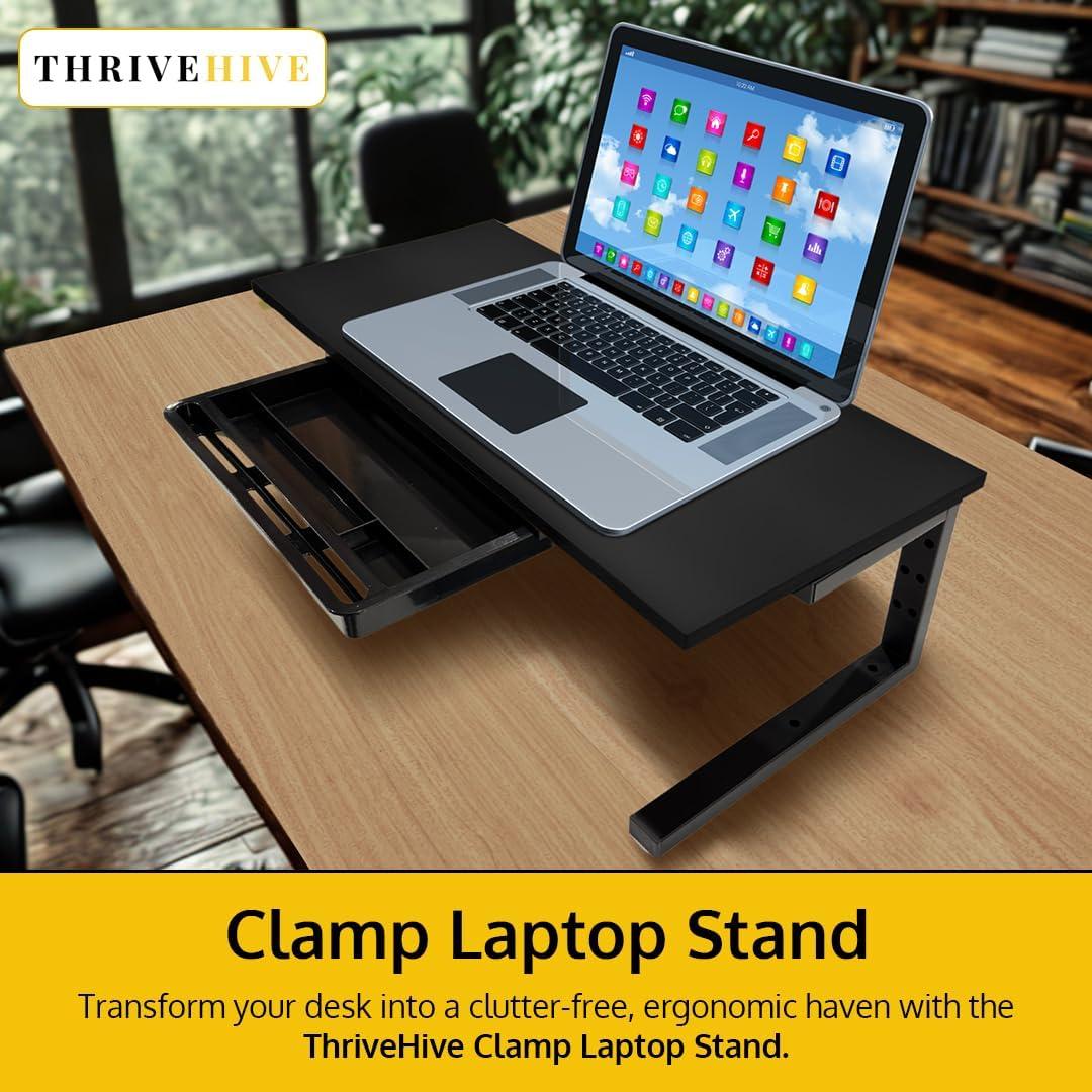 Soporte Elevador de Monitor Ergonómico ThriveHive con Cajón - Negro