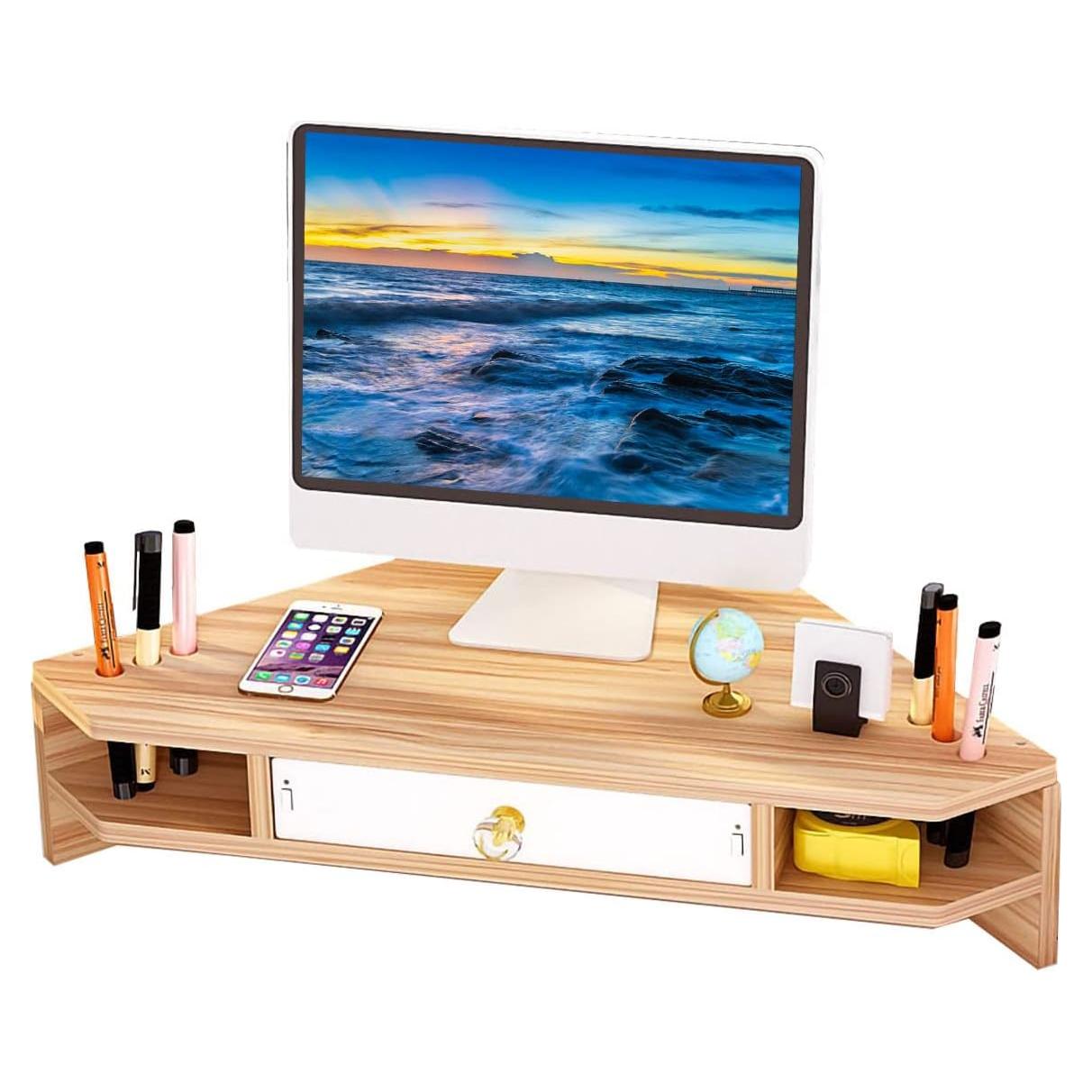 Soporte de Monitor Triangular de Madera KUAIYU 54.9x32.8cm