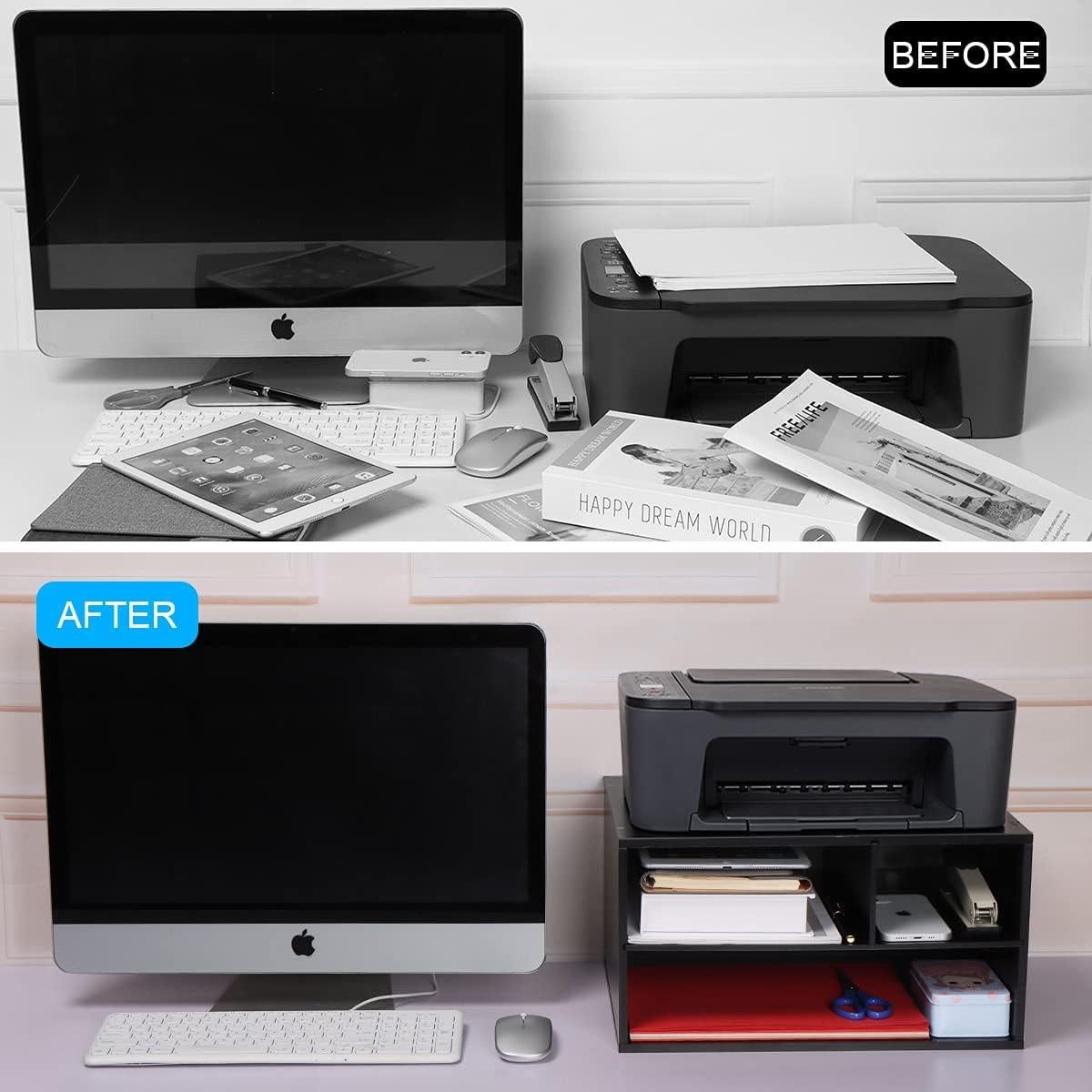 Soporte para Impresora EMERIT ST17C217 con Estante Negro