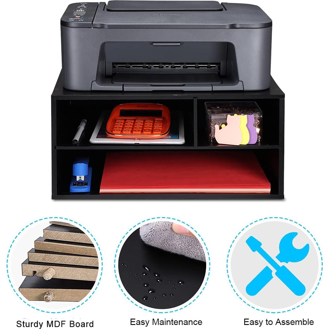 Soporte para Impresora EMERIT ST17C217 con Estante Negro