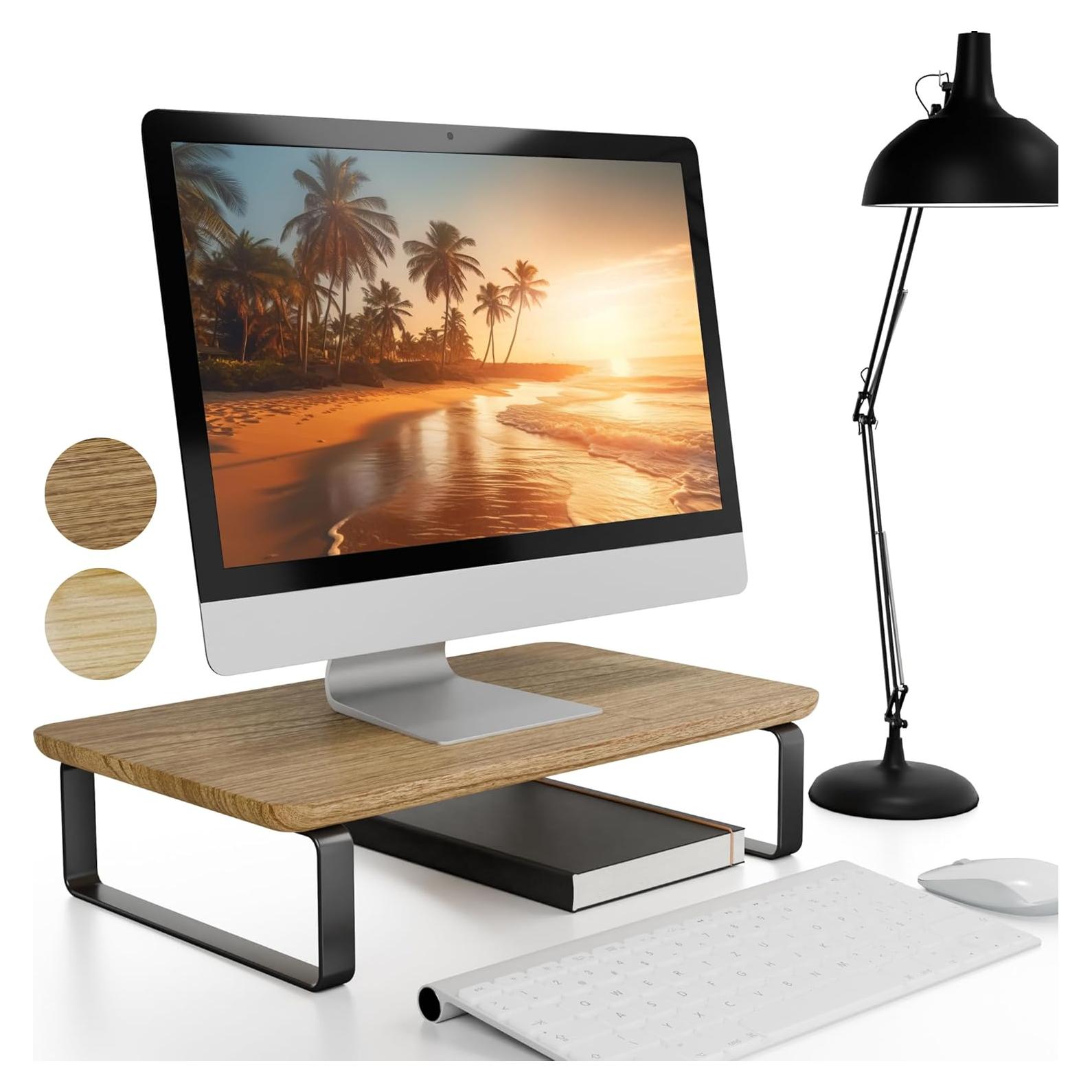 Soporte de Madera para Monitor KIBAGA 38.1x22.9cm Ergonómico