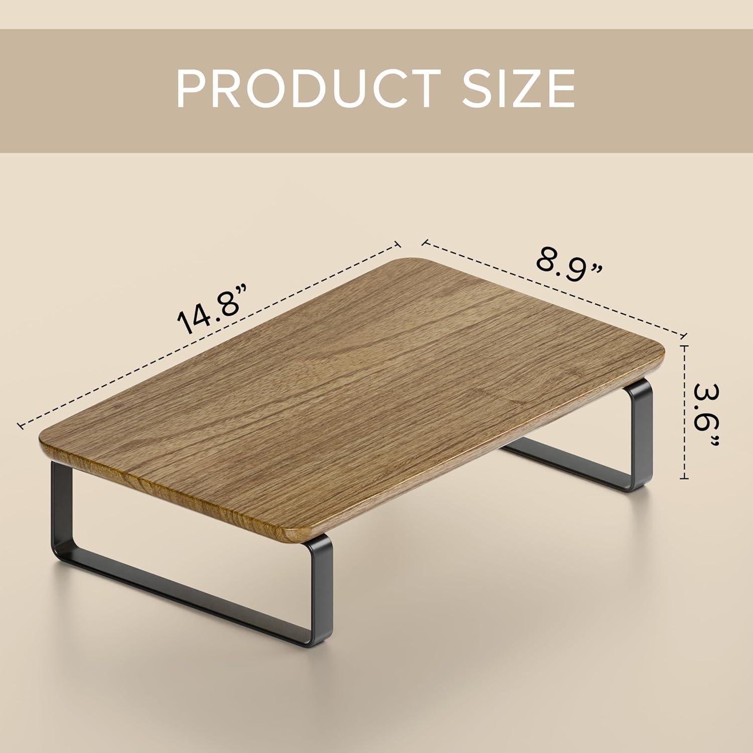 Soporte de Madera para Monitor KIBAGA 38.1x22.9cm Ergonómico