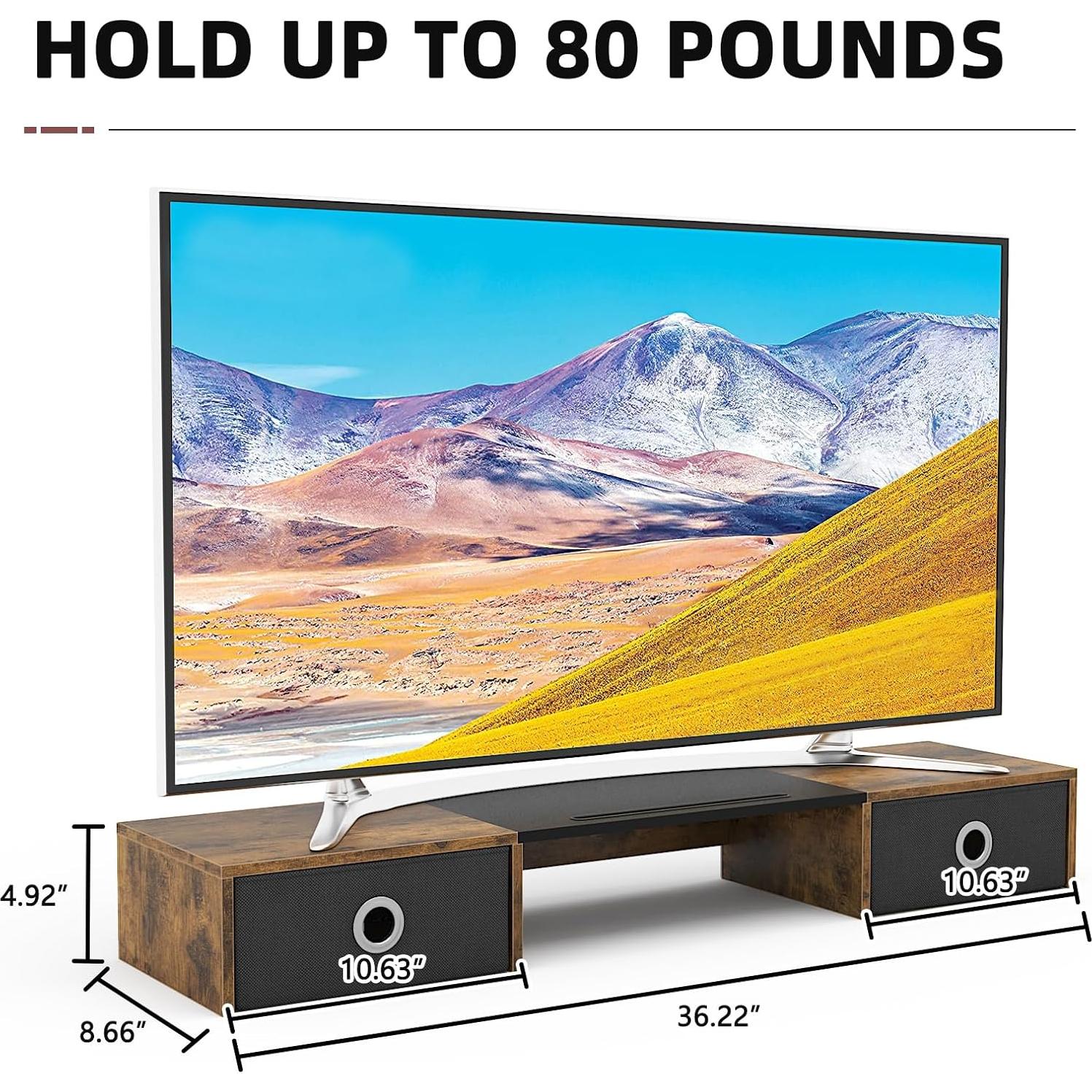 Soporte Doble para Monitor YAOHUOO con Luz LED y 2 Cajones