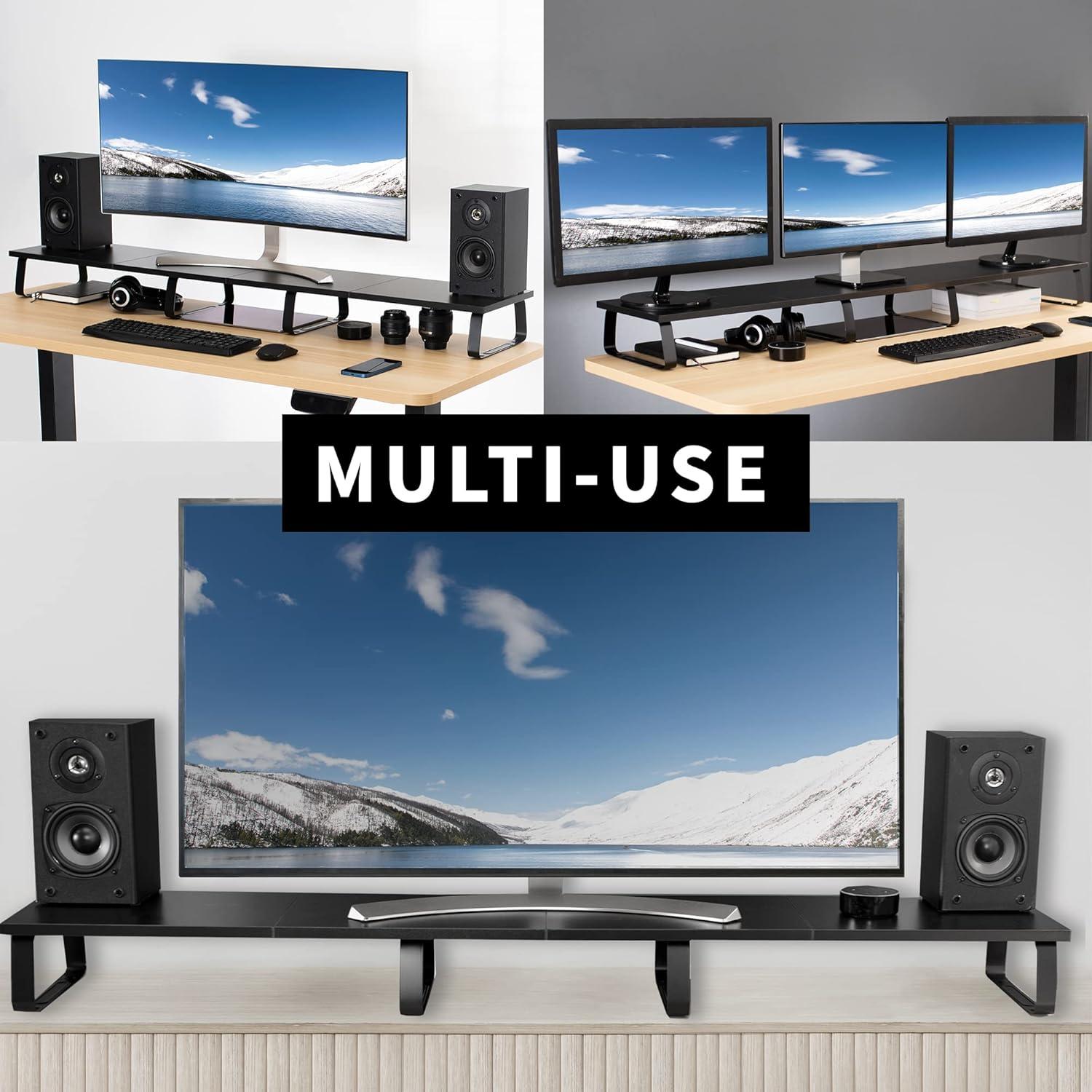 Soporte de Monitor VIVO 139.7 cm Negro, Elevador Ergonómico