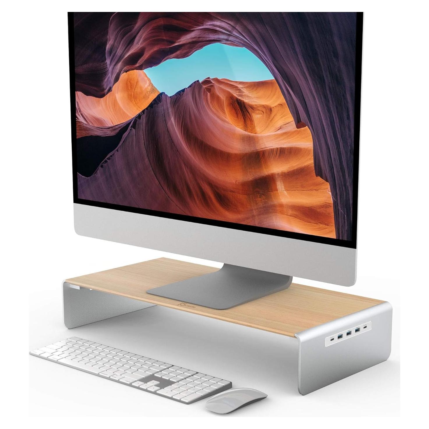 Soporte de Monitor de Madera j5create JCT425 con USB-C/HDMI