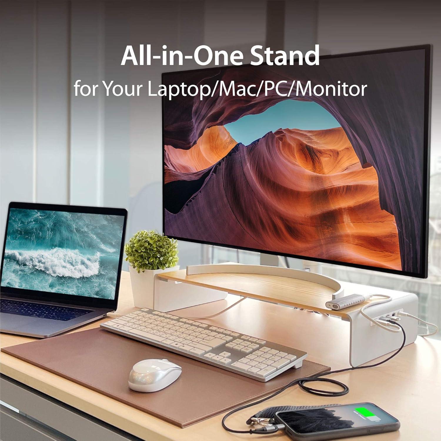 Soporte de Monitor de Madera j5create JCT425 con USB-C/HDMI