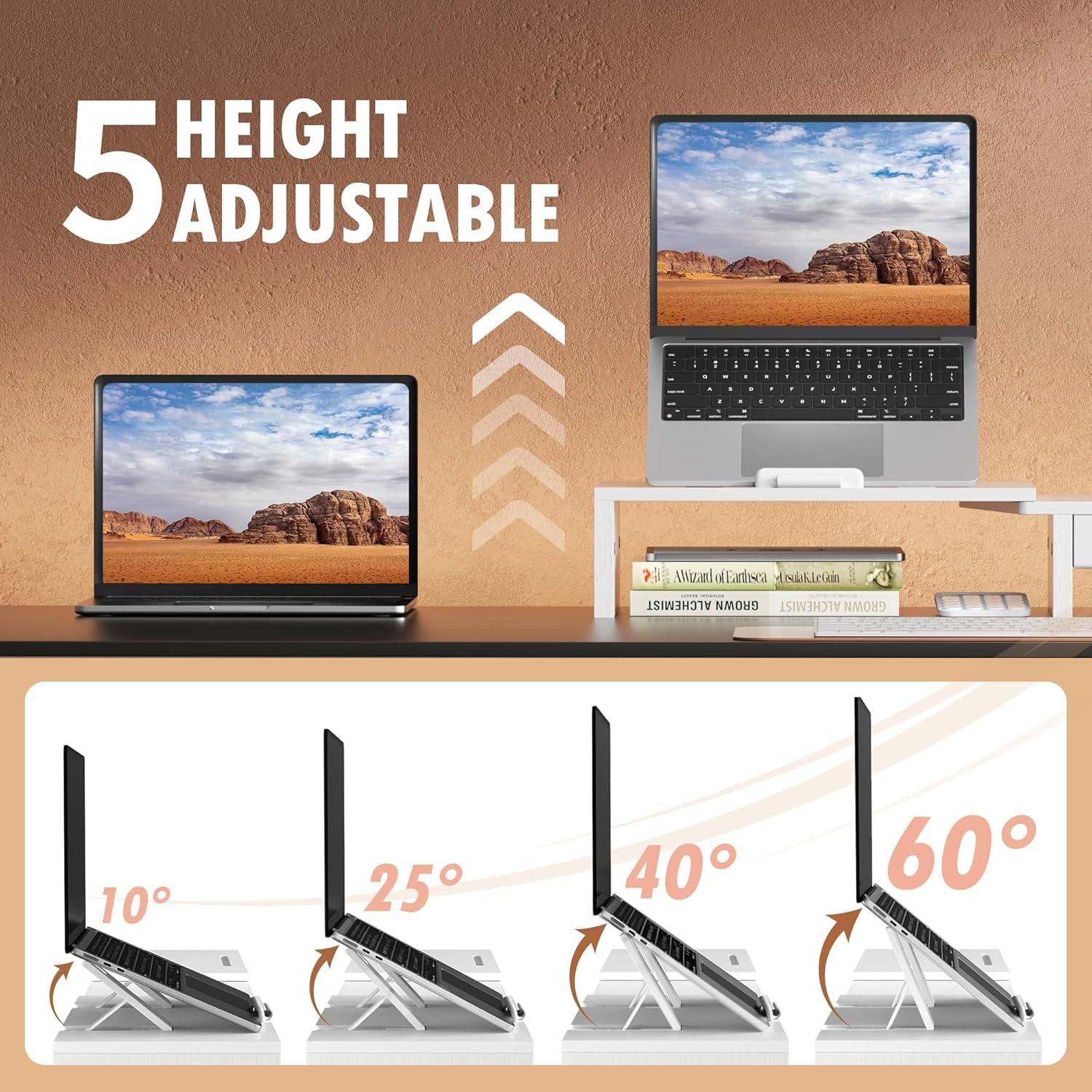 Soporte Doble para Monitores AFOOYO - Ajustable, Blanco