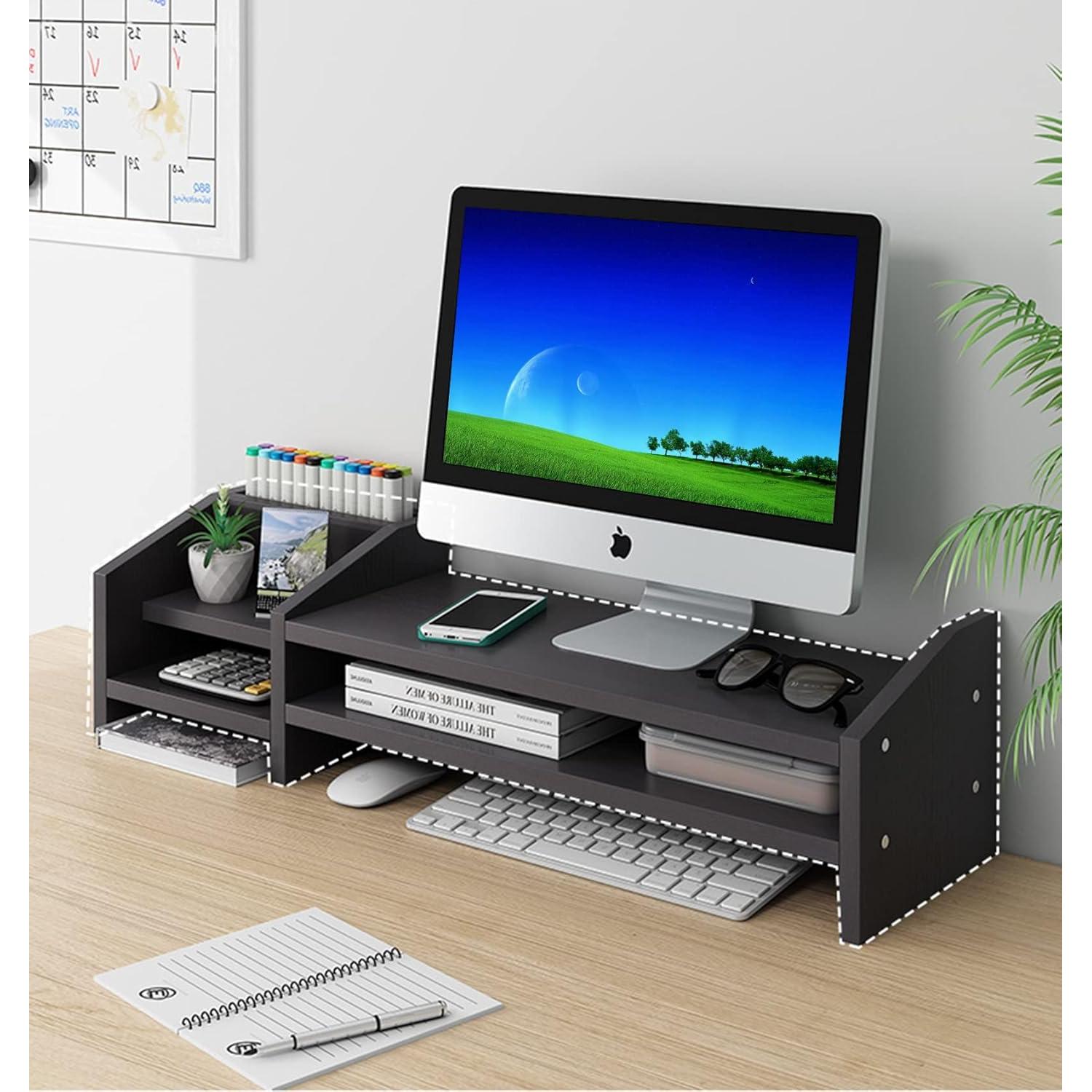 Soporte para Monitor de Madera KUAIYU 2 Niveles Ergonomico