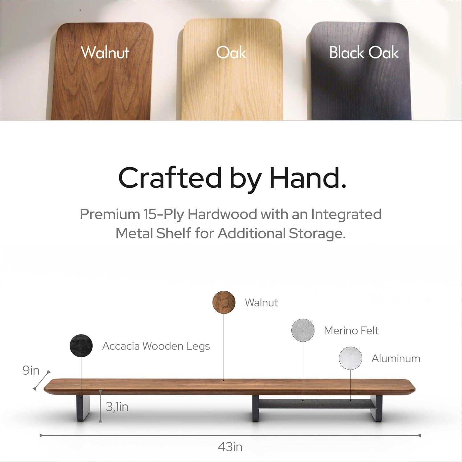Soporte Doble para Monitor KIVY con Estante de Metal y Madera