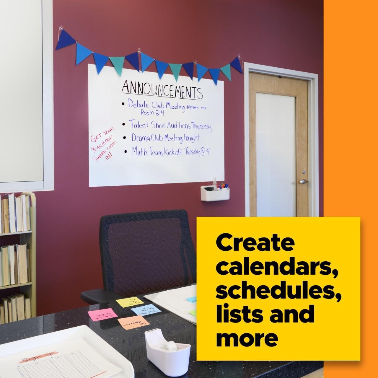 Superficie de Pizarra Blanca Post-it 3x2m Removible a Prueba de Manchas