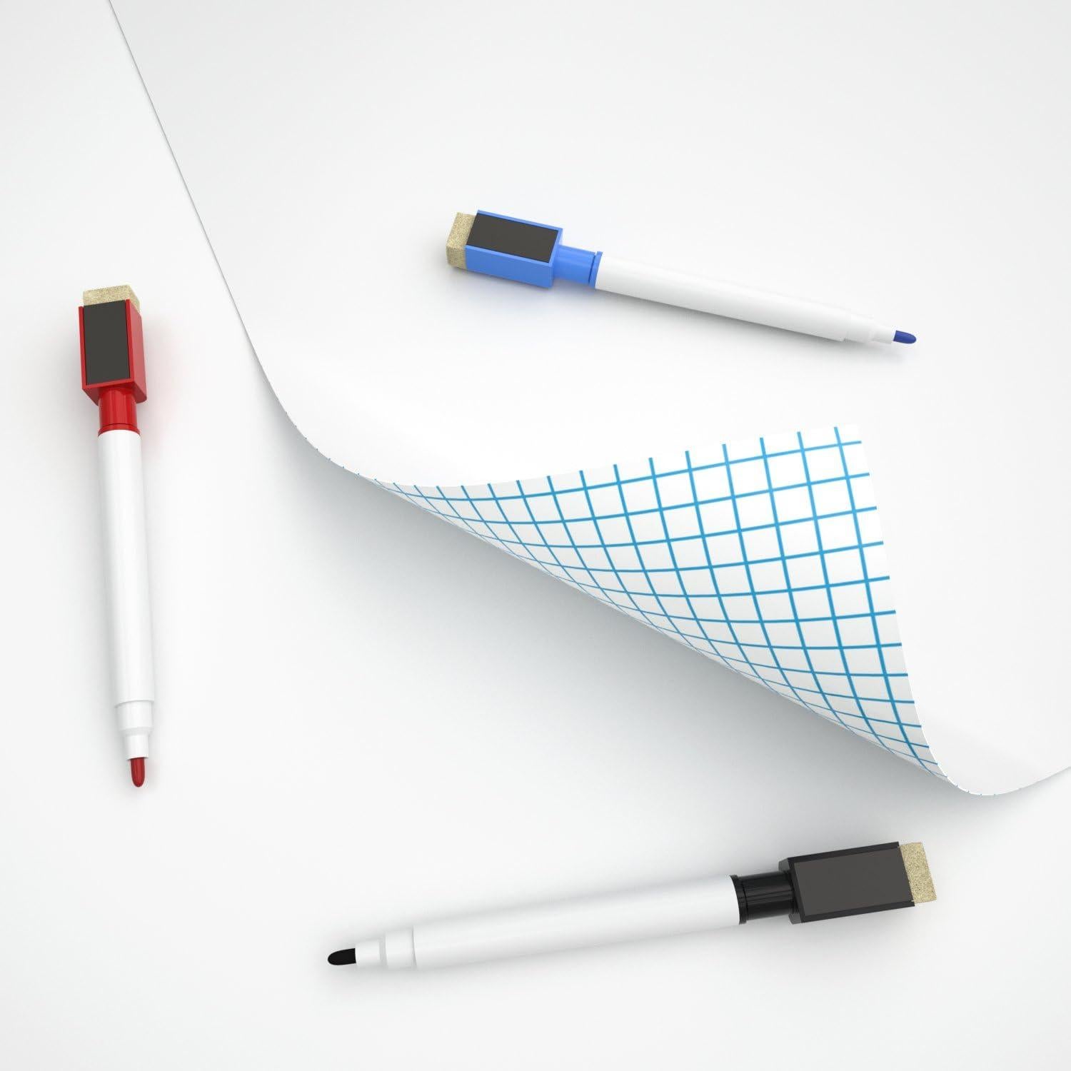 Pegatina de Pizarra Blanca Autoadhesiva Nicpro 44.5 x 200 cm con 3 Marcadores