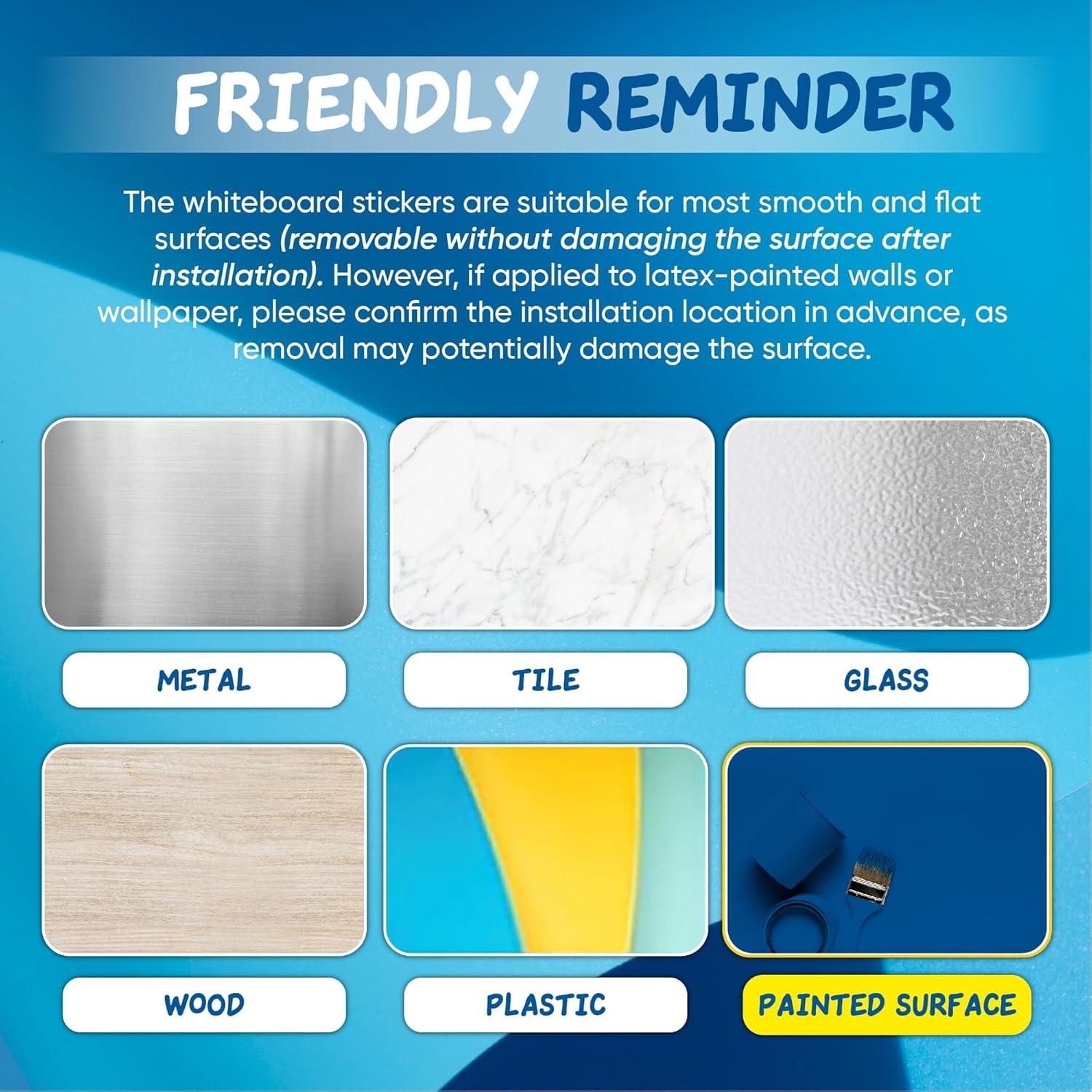 Papel de Pizarra Blanca Magnética YOUNGJQ 99x46 cm Autoadhesivo