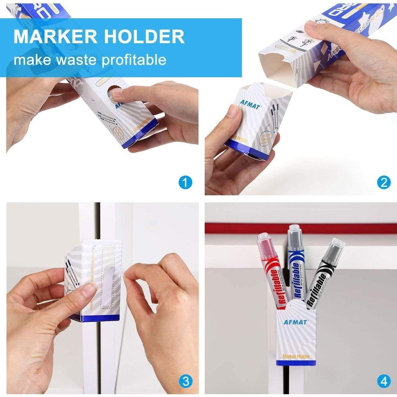 Papel de Pizarra Blanca Autoadhesivo AFMAT 3.35x0.46m con 3 Marcadores