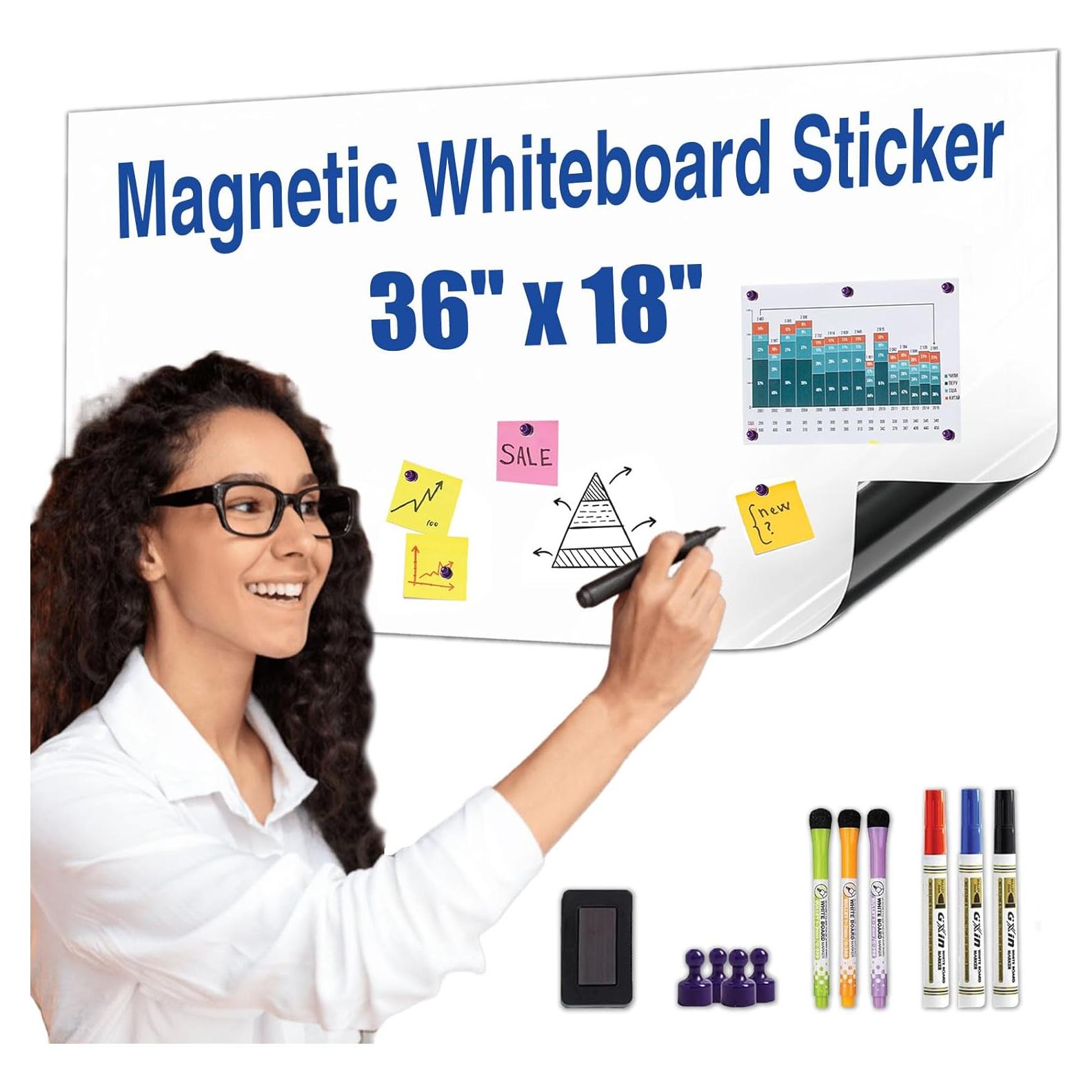 Pegatina de Pizarra Blanca Magnética HeatPomelo 91x46 cm