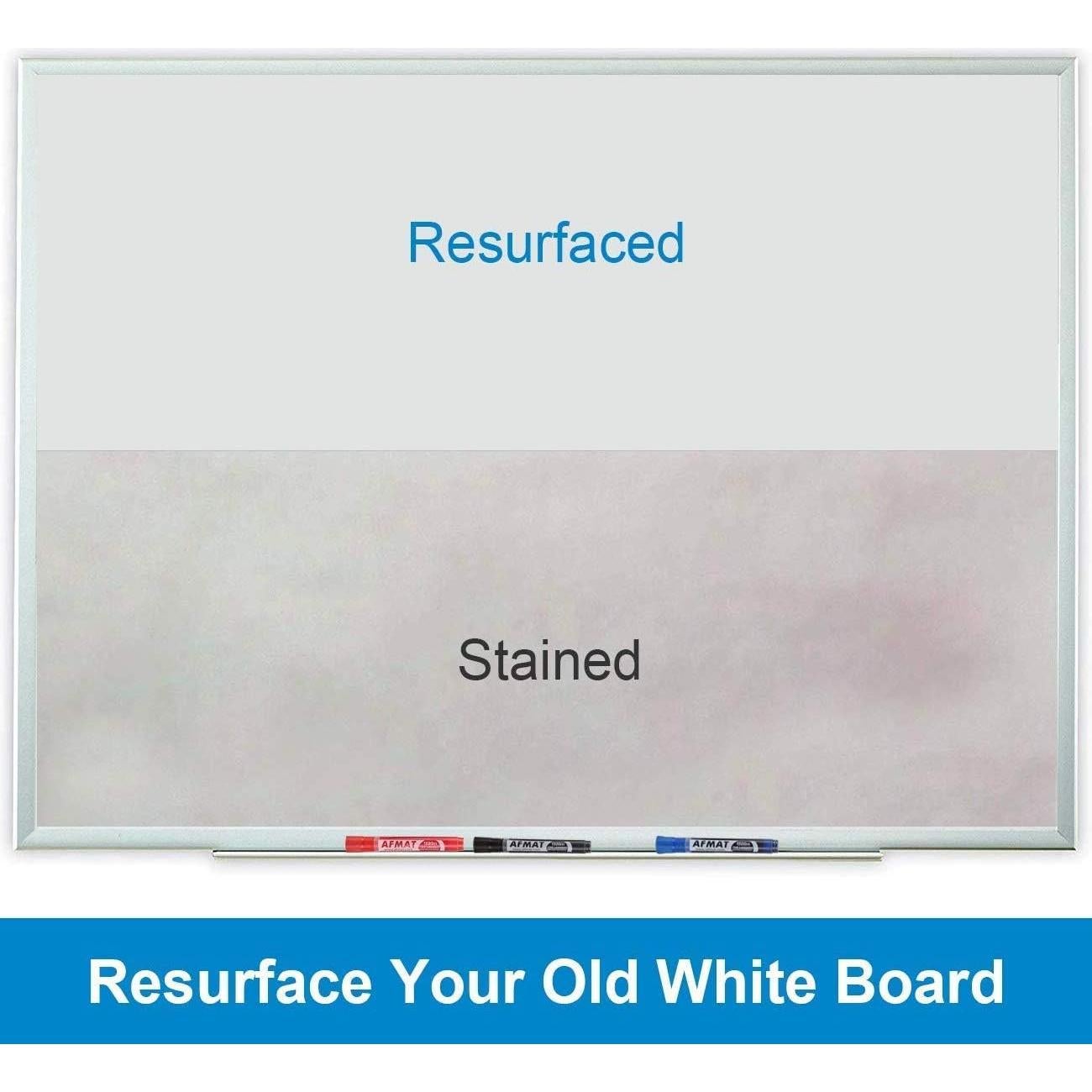 Sticker Pizarra Blanca AFMAT 2.44x1.22m con 9 Marcadores