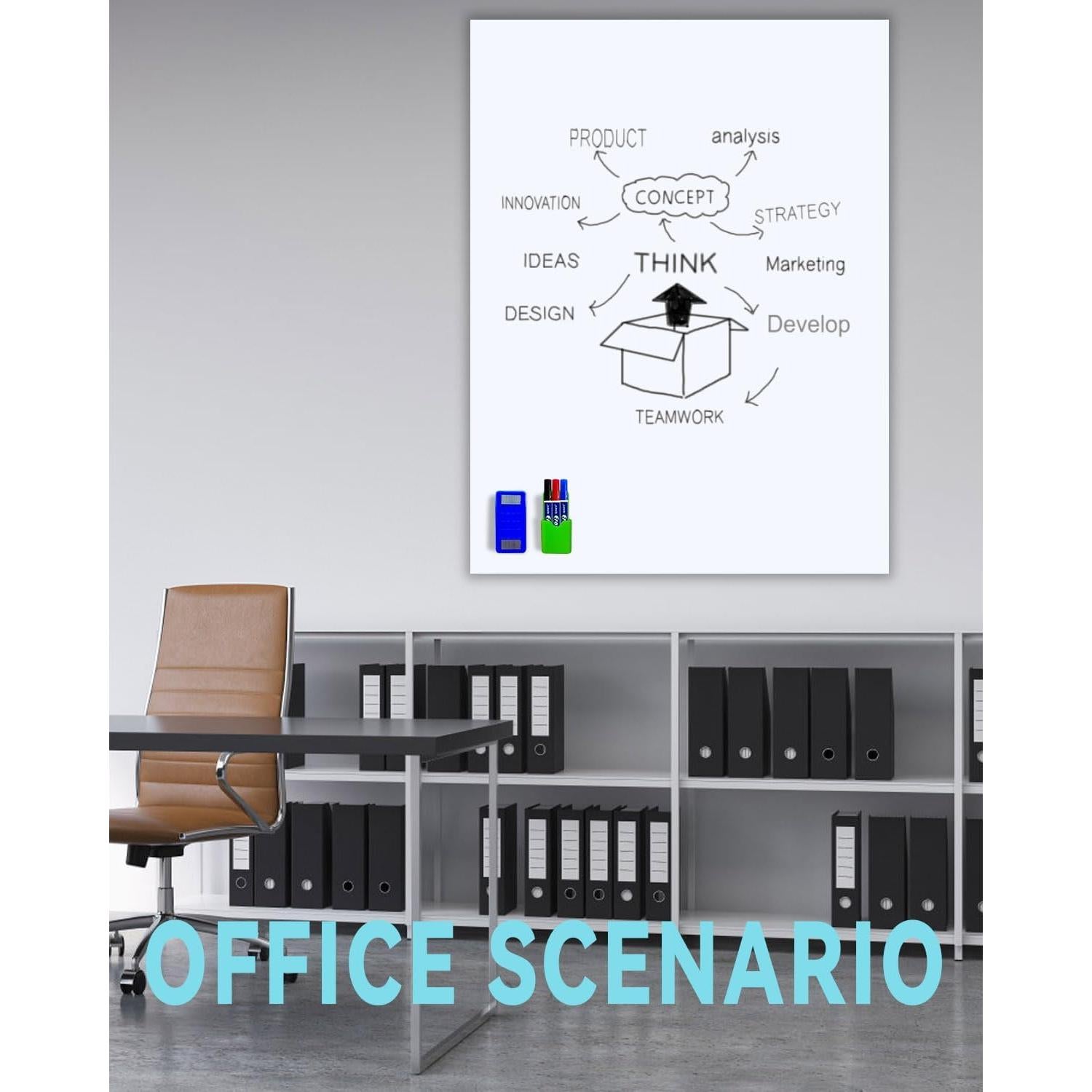 Pizarra Blanca Magnética Autoadhesiva SAMNISOO 88.9x43.2cm