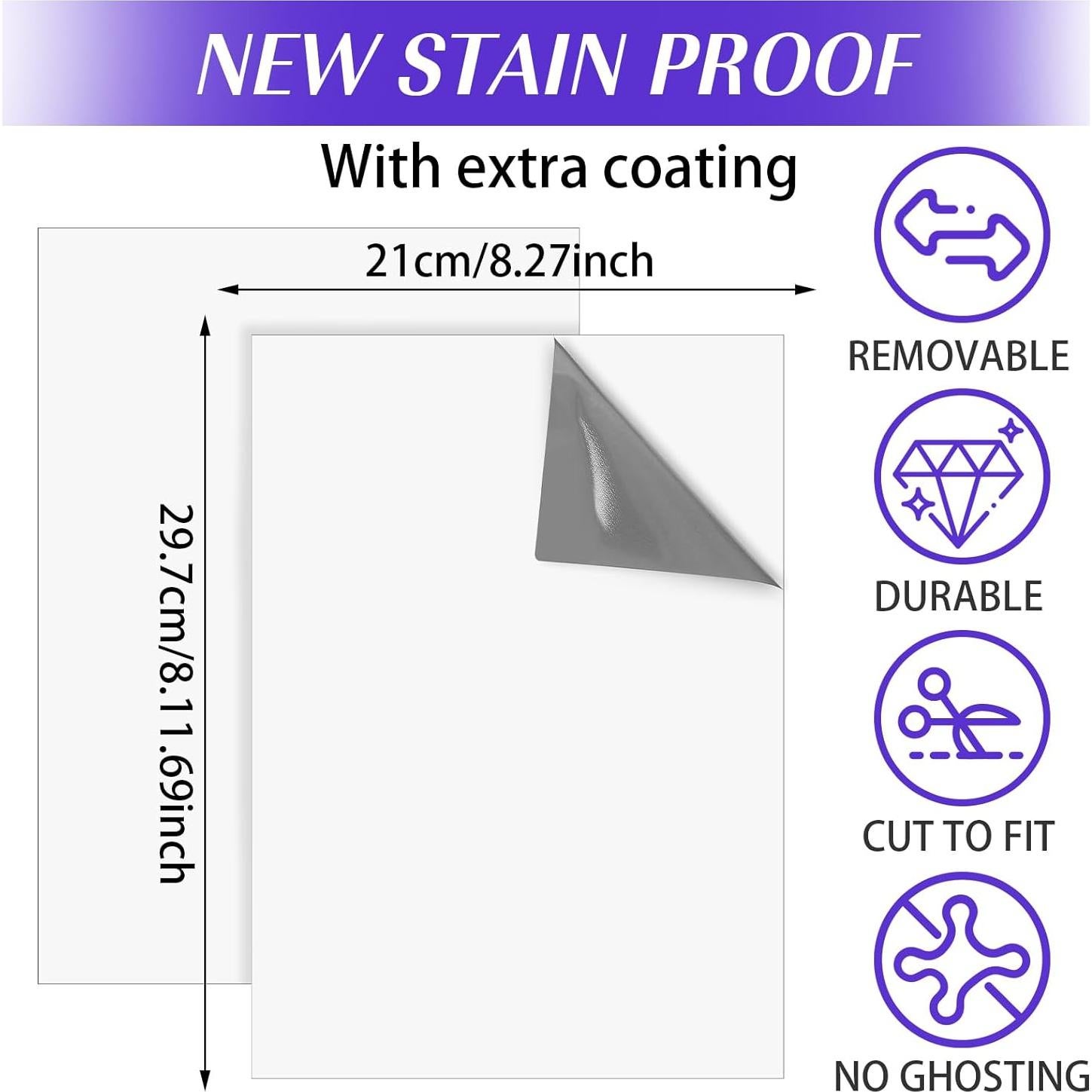 2 Hojas Etiquetas de Pizarra Borrable Qianyu 29.7x21 cm