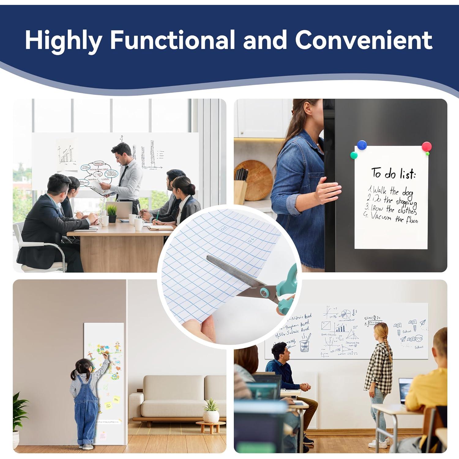 Pegatina de Pizarra Borrable Vusign 200x44 cm con 3 Marcadores