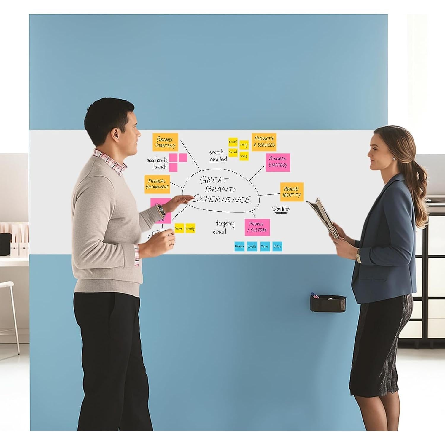 Papel de Pizarra Blanca Autoadhesivo FreeNook 44.9x199.4cm