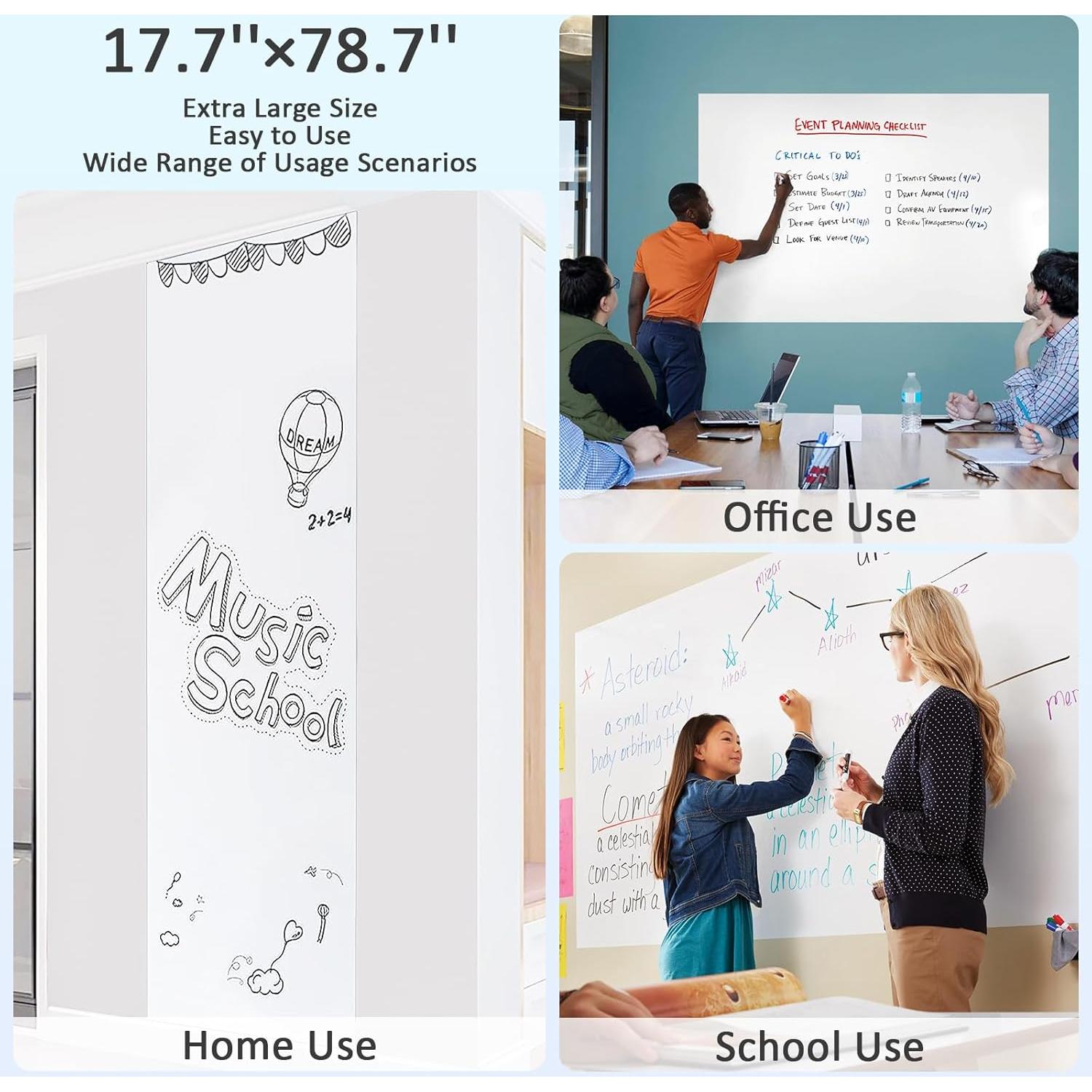 Papel de Pizarra Blanca Autoadhesivo FreeNook 44.9x199.4cm