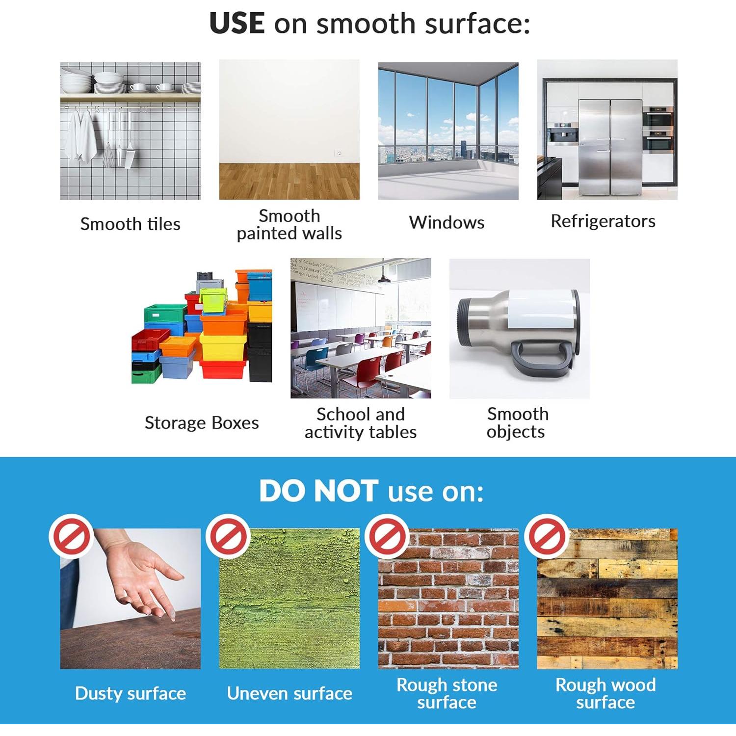 Calcomanía de Pizarra Blanca Embellish 45 x 200 cm con 4 Marcadores