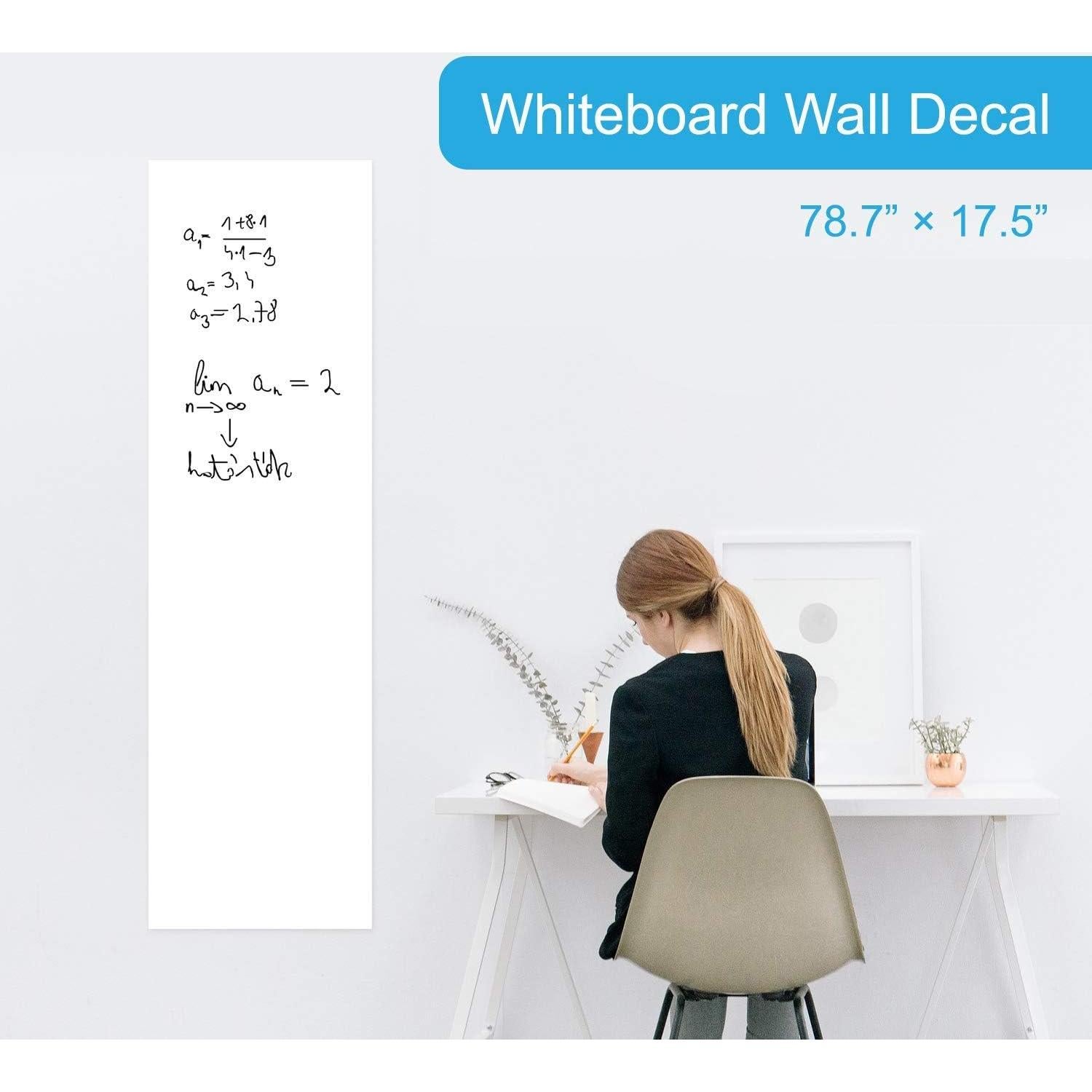 Calcomanía de Pizarra Blanca Embellish 45 x 200 cm con 4 Marcadores