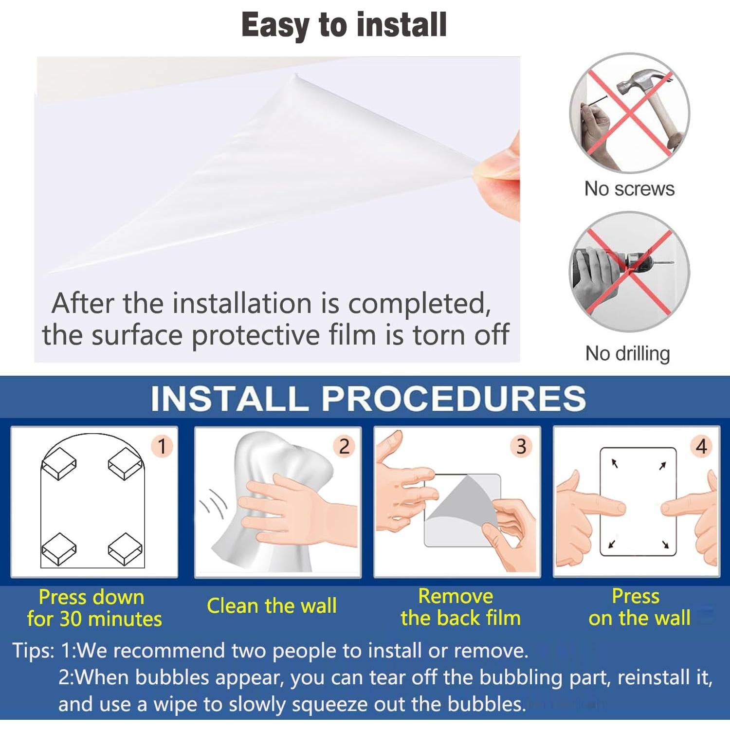 Magnetic Whiteboard Wall Arch Decal 39.3"x17.5" Adhesive Magnetic Dry Erase White Board Sticker with 36 Magnet Letter Removable Contact Paper Peel and Stick Whiteboard Wallpaper Roll